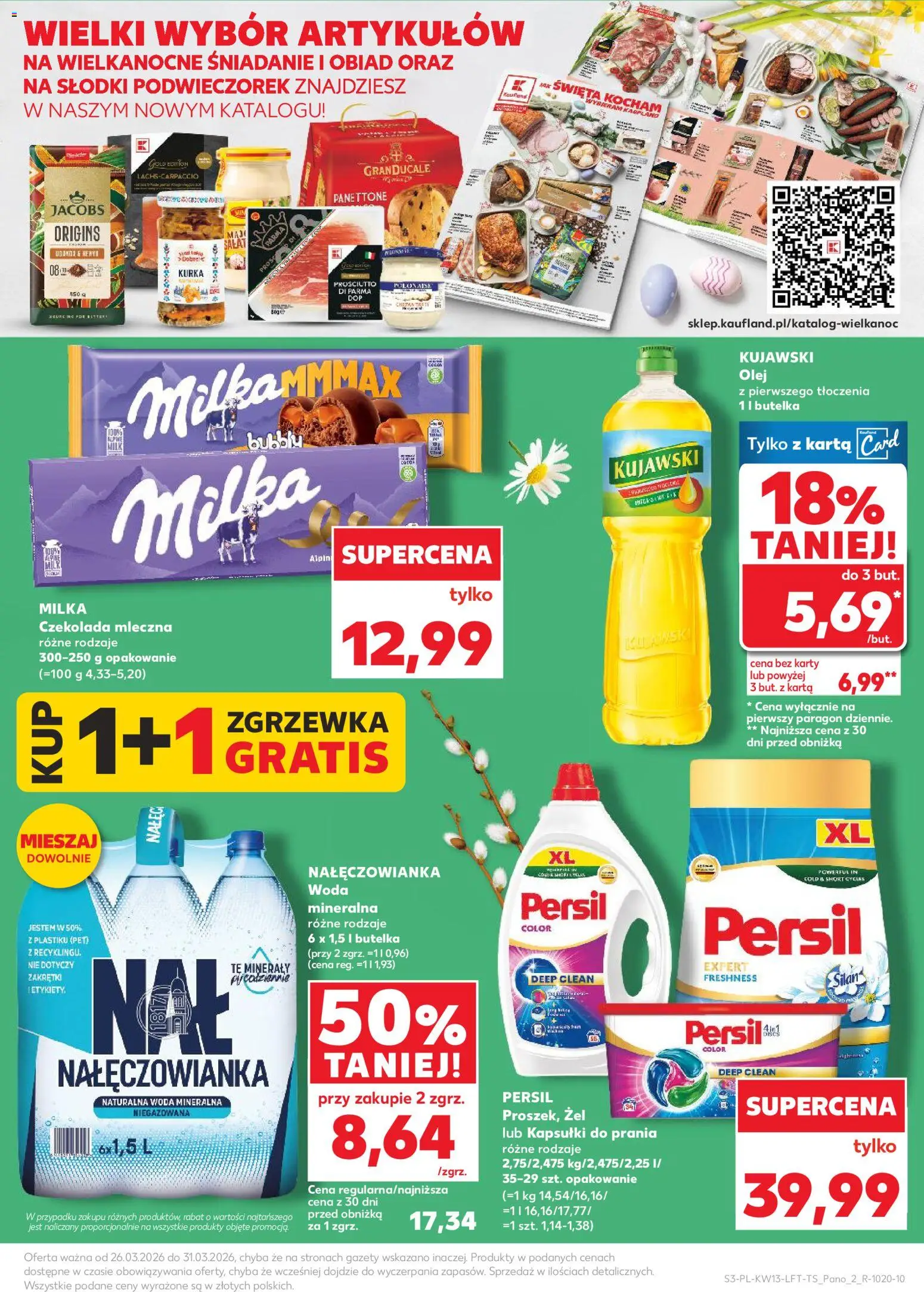 Kaufland gazetka od 26.03.2026 | Strona: 3 | Produkty: Karta, Kapsułki do prania, Czekolada, Woda
