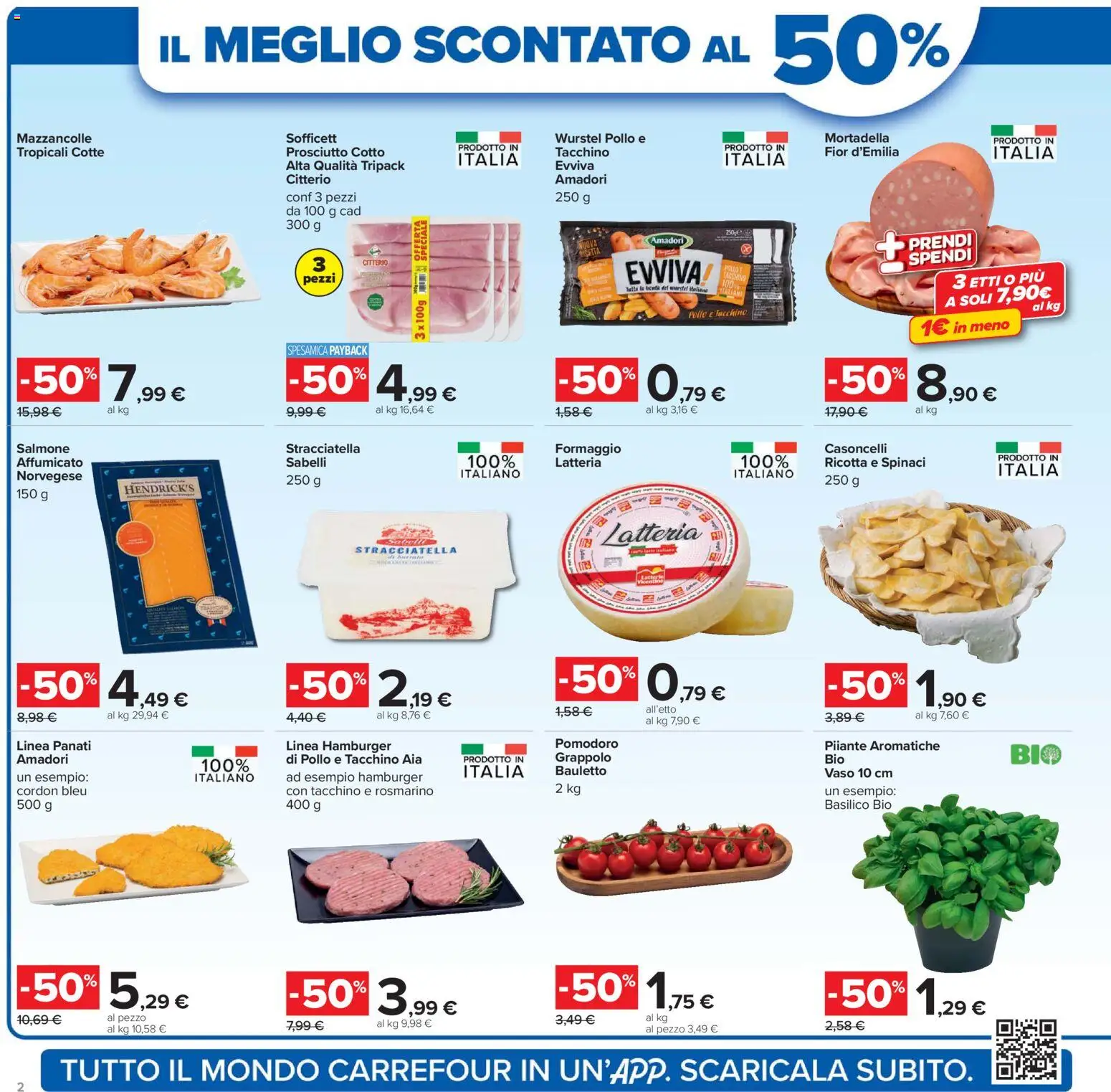Volantino Carrefour del 07.04.2026 | Pagina: 2 | Prodotti: Rosmarino, Prosciutto Cotto, Mortadella, Ricotta