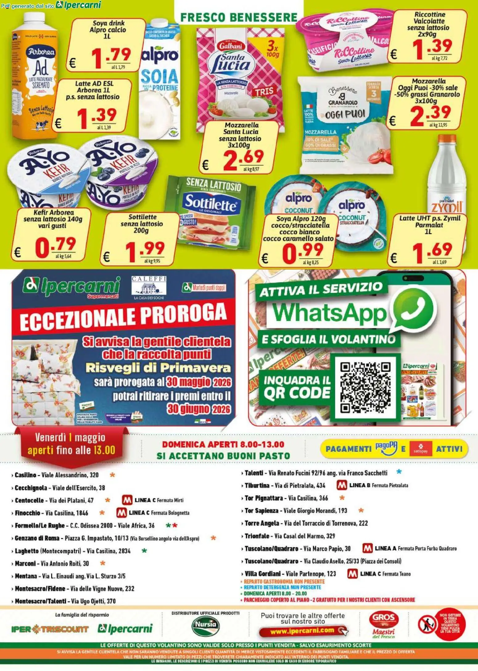 Volantino Ipercarni del 29.04.2026 | Pagina: 16 | Prodotti: Mozzarella senza lattosio, Mozzarella, Latte parzialmente scremato, Stracciatella