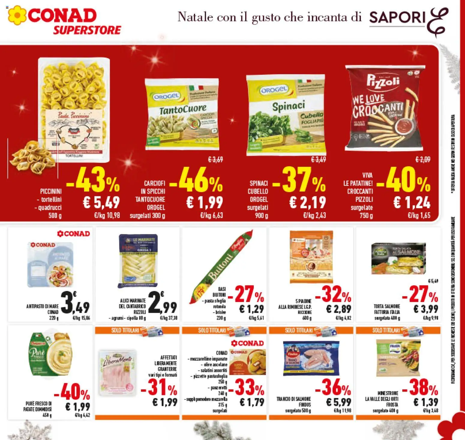 Volantino Conad del 15.12.2025 | Pagina: 33 | Prodotti: Pasta sfoglia, Agrumi, Spinaci, Carciofi