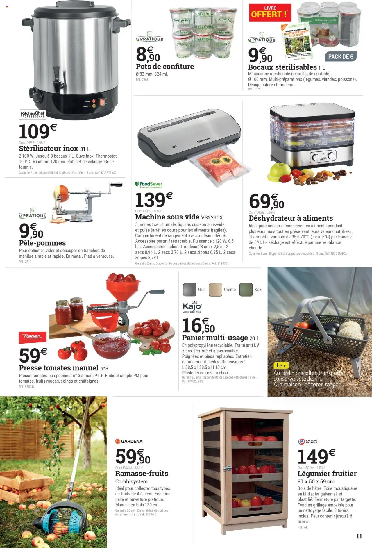  | Page: 11 | Produits: Robinet, Moustiquaire, Tiroirs, Tomates
