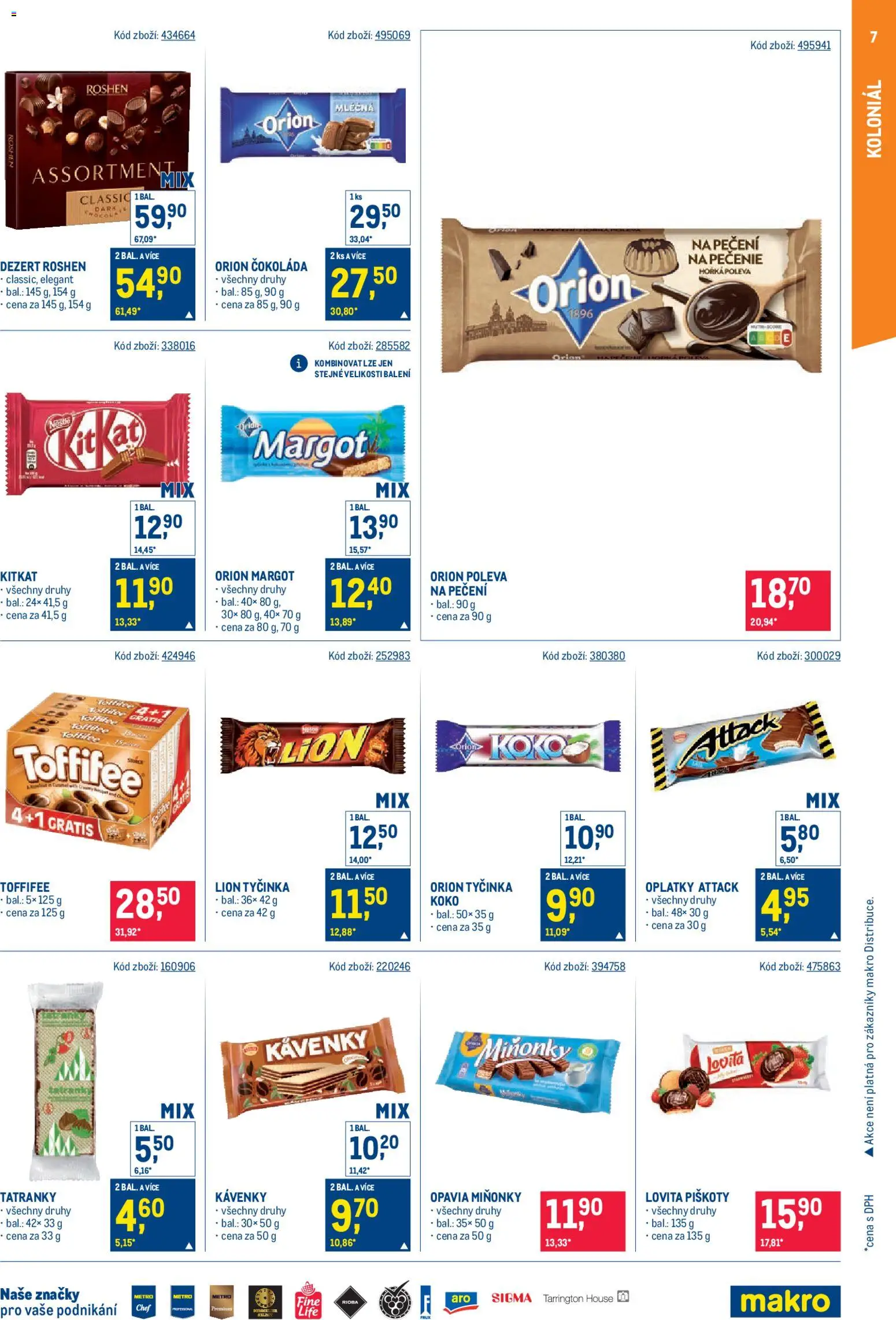 Makro leták - Maloobchod od 14.01.2026 | Strana: 7 | Produkty: Tatranky, Čokoláda, Toffifee, Oplatky