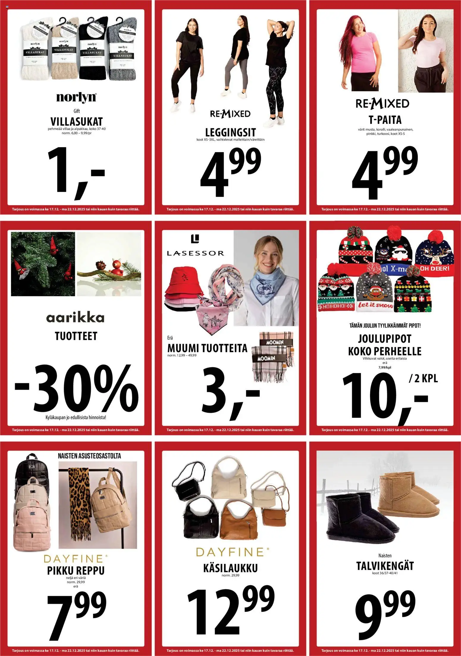 Tuuri tarjoukset – voimassa 17.12.2025 alkaen | Sivu: 28 | Tuotteet: Leggingsit, Talvikengät, Käsilaukku, Reppu