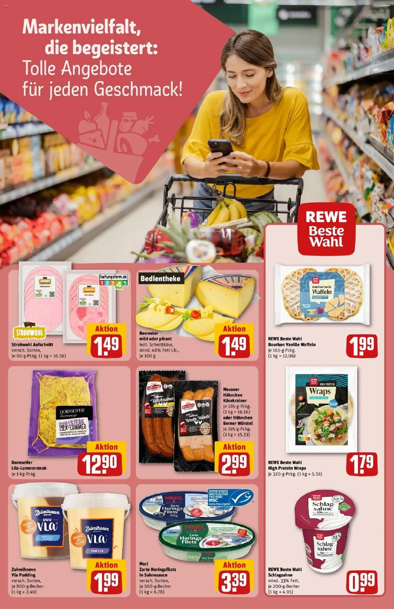 Rewe Prospekt Köln / Weidenpesch	 – gültig ab 12.04.2026 | Seite: 19 | Produkte: Hahnchen, Waffeln, Bourbon, Sahne