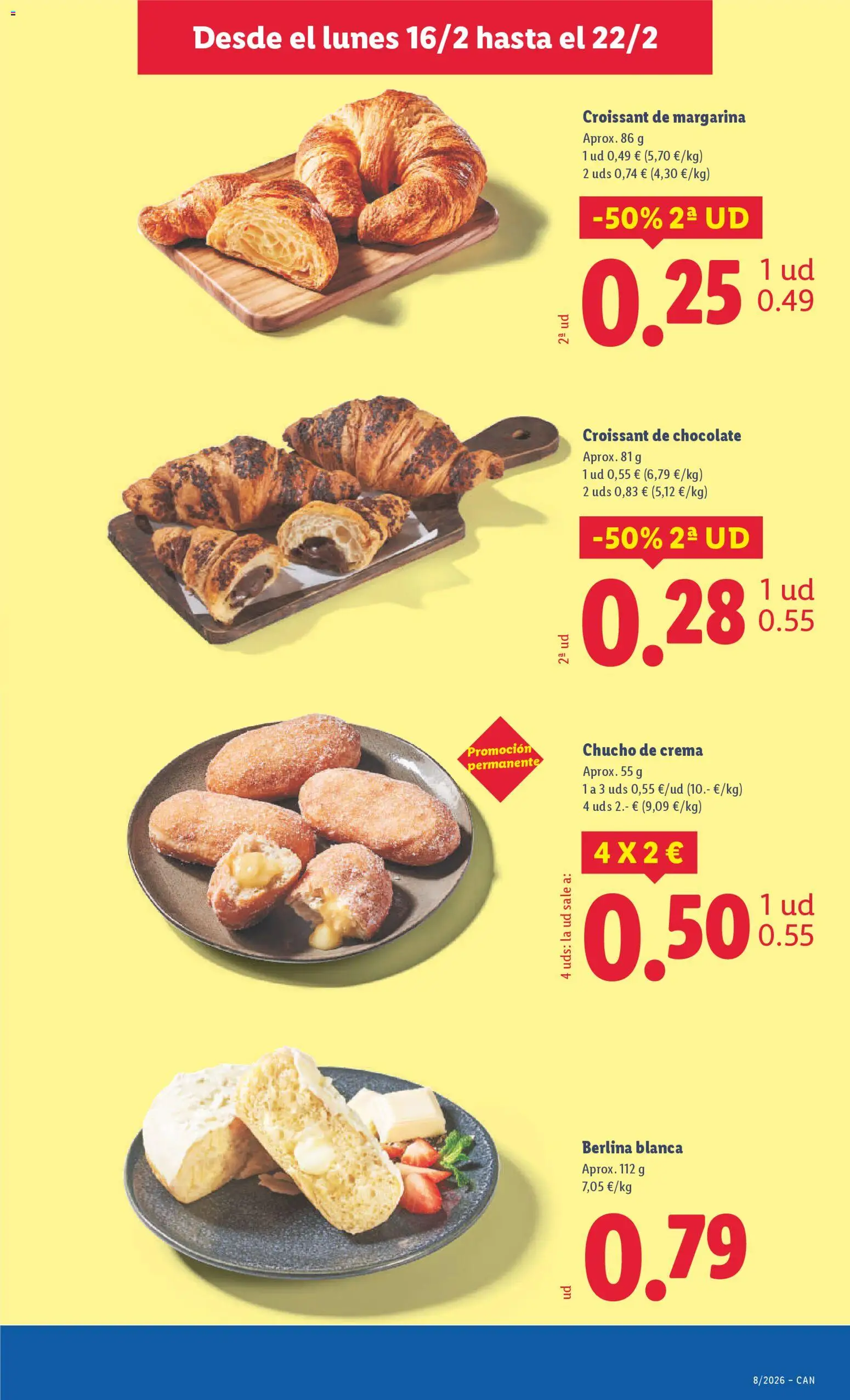 Lidl - Canarias  │ válido desde el 16.02.2026 | Página: 31 | Productos: Chocolate, Croissant, Crema, Margarina