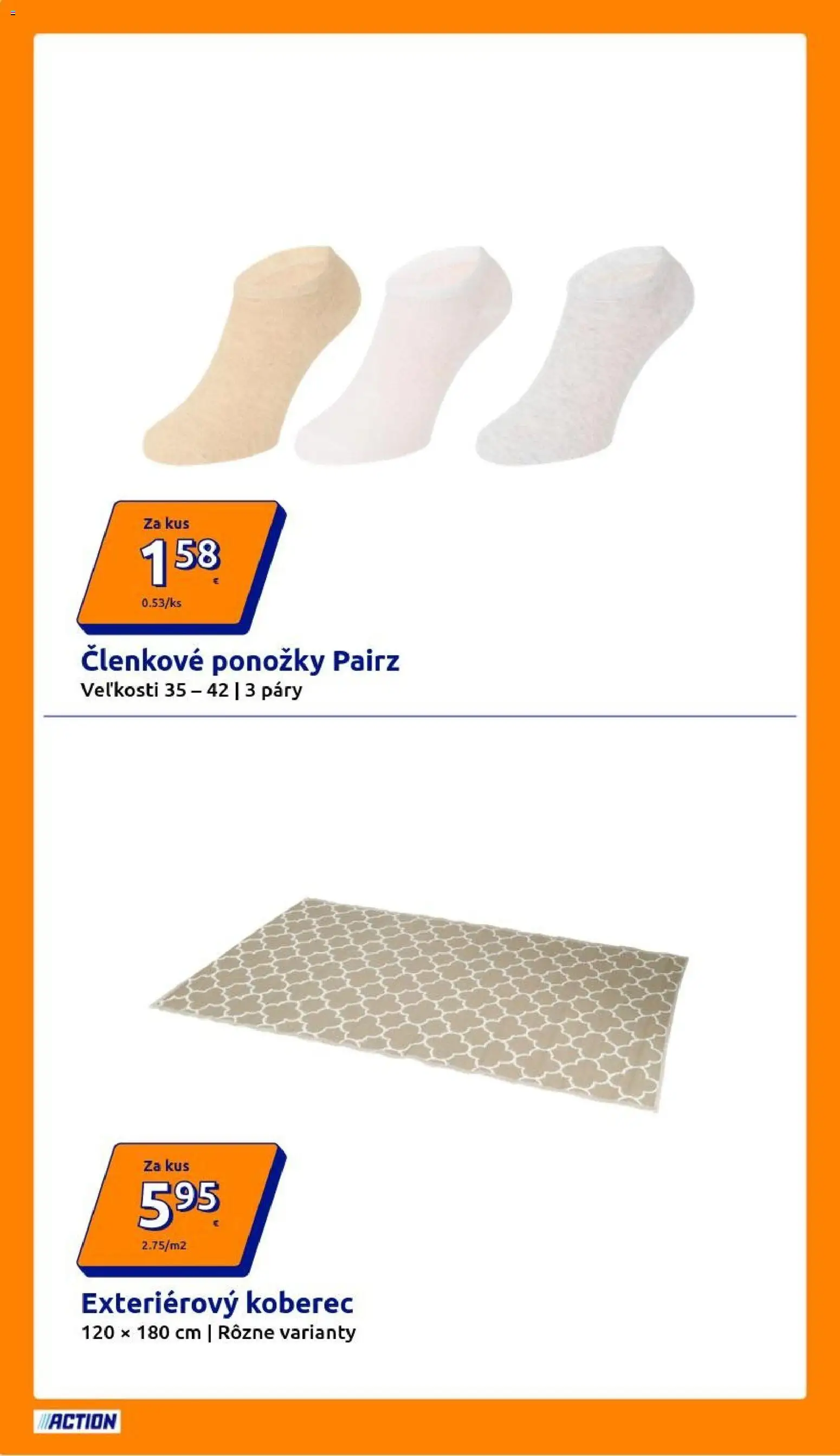 Nové Action akcie – leták je platný od 01.04.2026 | Strana: 12 | Produkty: Koberec, Ponožky