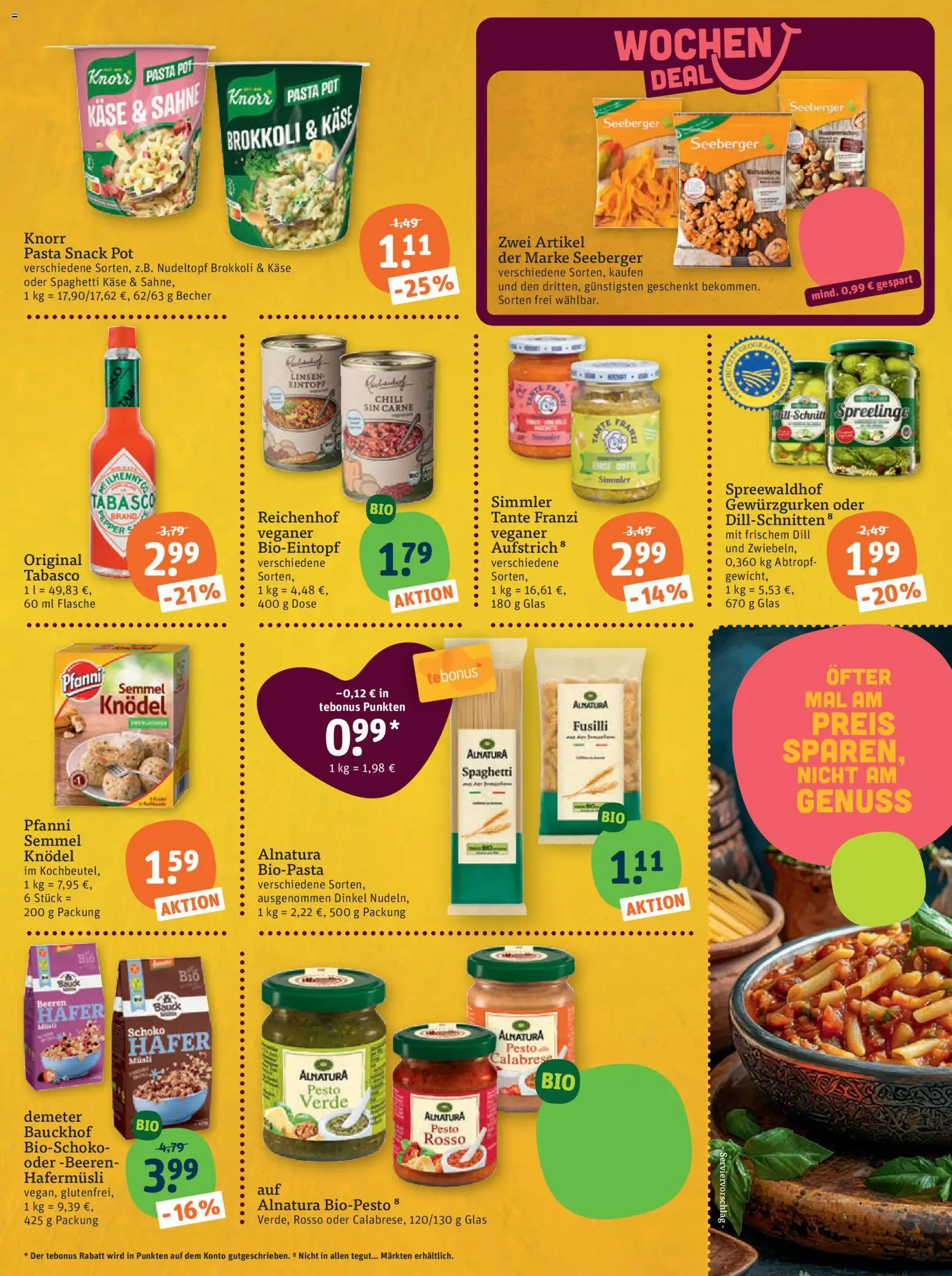 Tegut Prospekt – gültig ab 16.01.2026 | Seite: 17 | Produkte: Knorr, Brokkoli, Pasta, Sahne