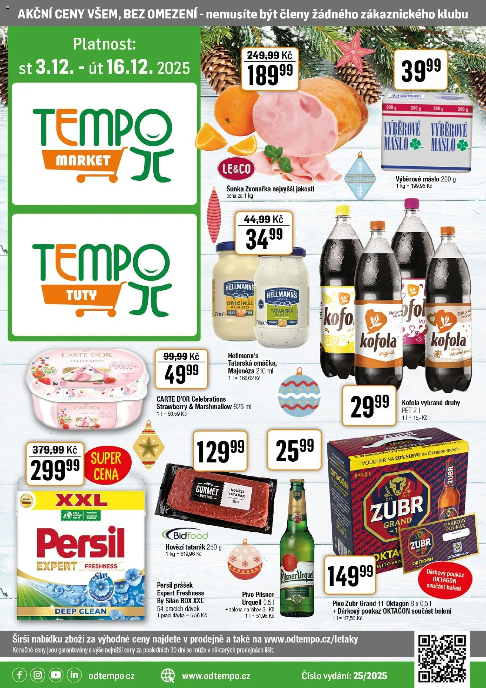 Tempo leták od 03.12.2025 | Strana: 1 | Produkty: Marshmallow, Hovězí, Silan, Hovězí tatarák