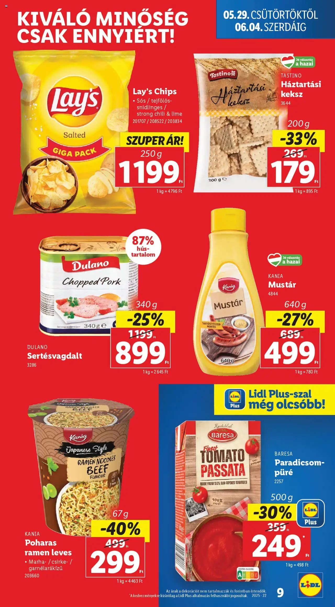 Lidl akciós ujság - amely érvényes a következő dátumtól: 29.05.2025 | Oldal: 9 | Termékek: Lime, Háztartási keksz, Paradicsom, Keksz