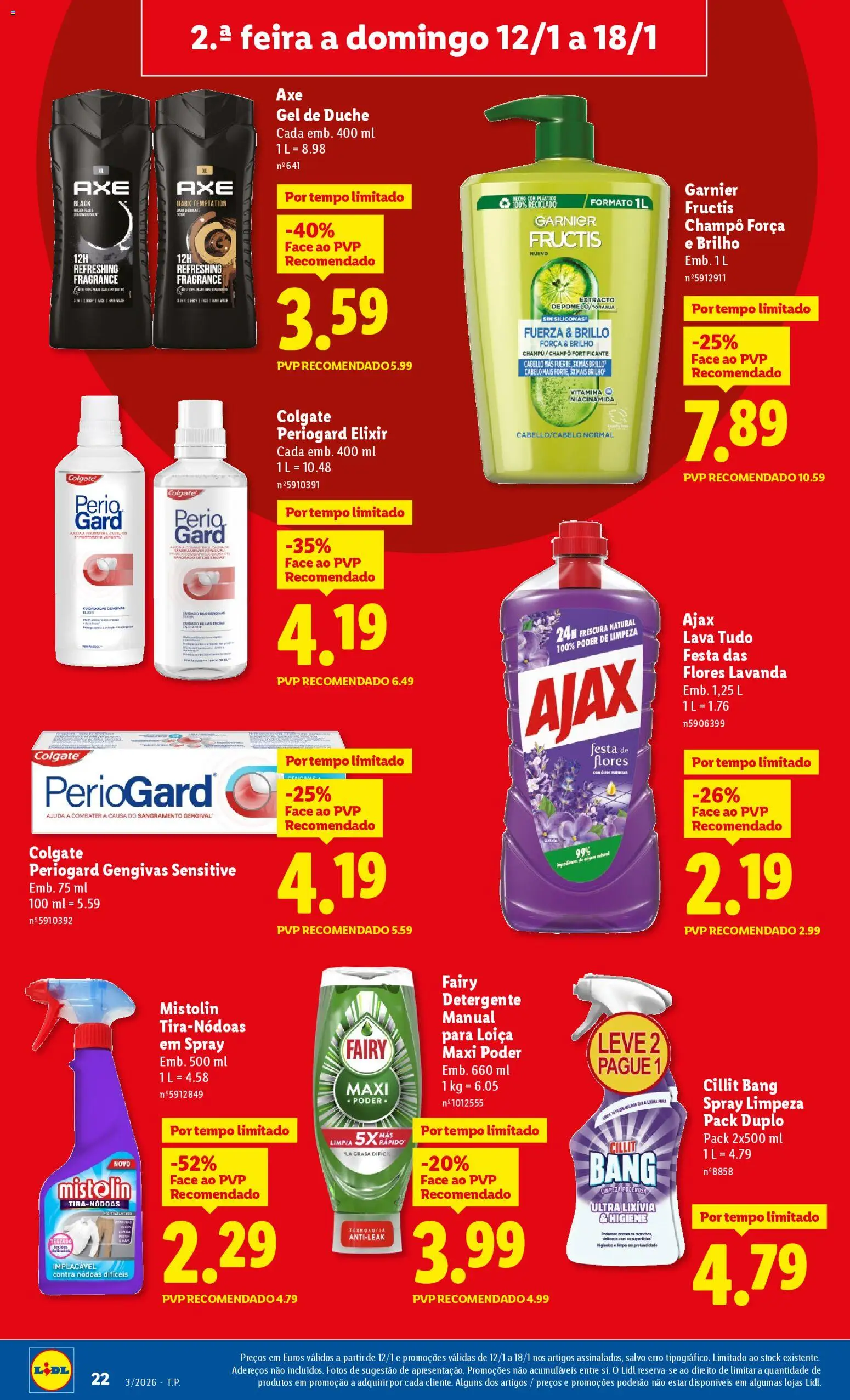 Lidl folheto │ válido de 12.01.2026 | Página: 22 | Produtos: Flores, Shampoo, Detergente