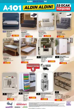 22.01.2026 tarihinden itibaren geçerli olan A101 kataloğu önizlemesi | Sayfa: 13 | Ürünler: Yatak, Koltuk, Kahve, Zigon sehpa
