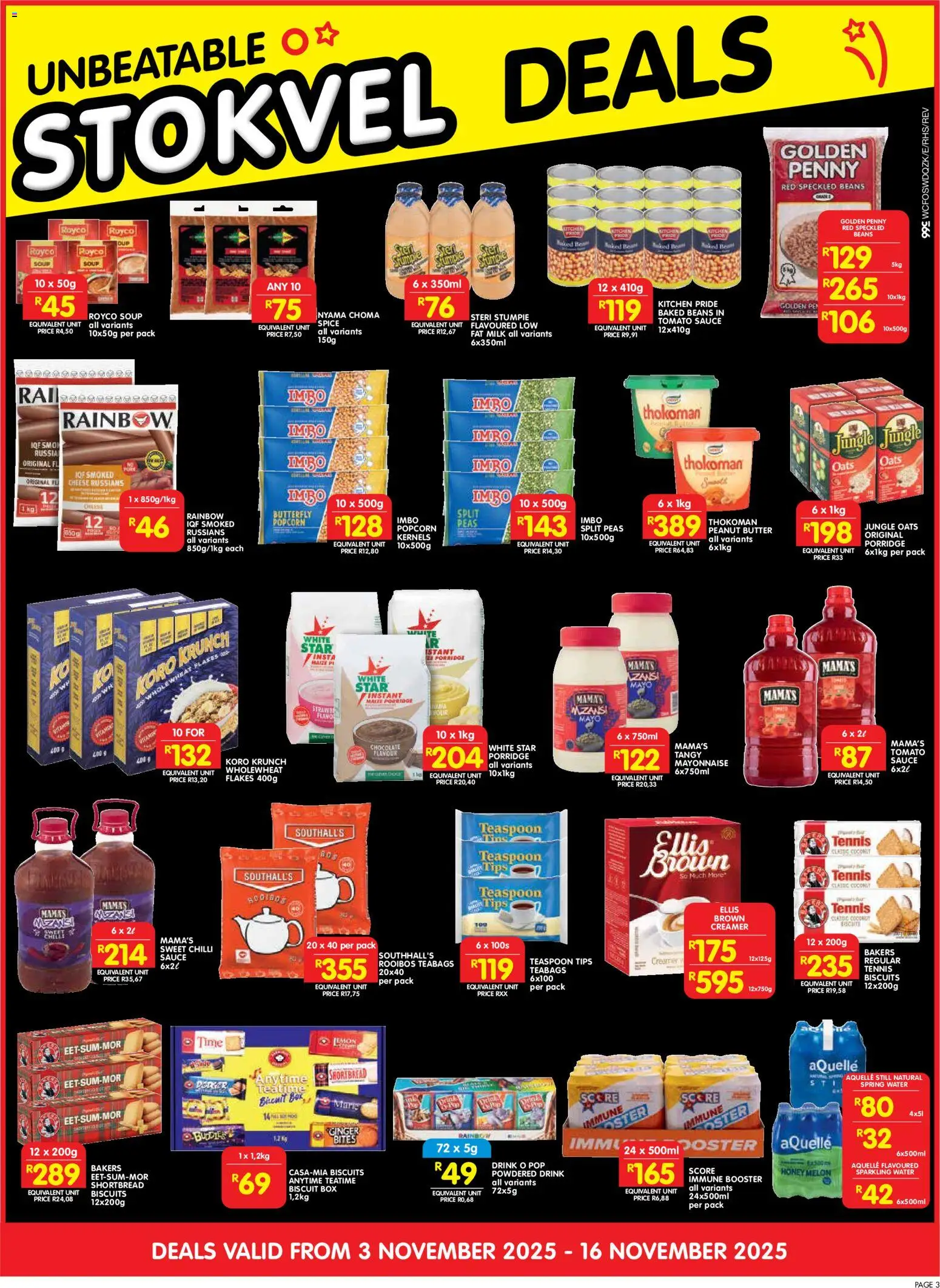 New Shoprite catalogue – valid from 03.11.2025 | Page: 7 | Products: Creamer, Chocolate, Peanut butter, Sauce