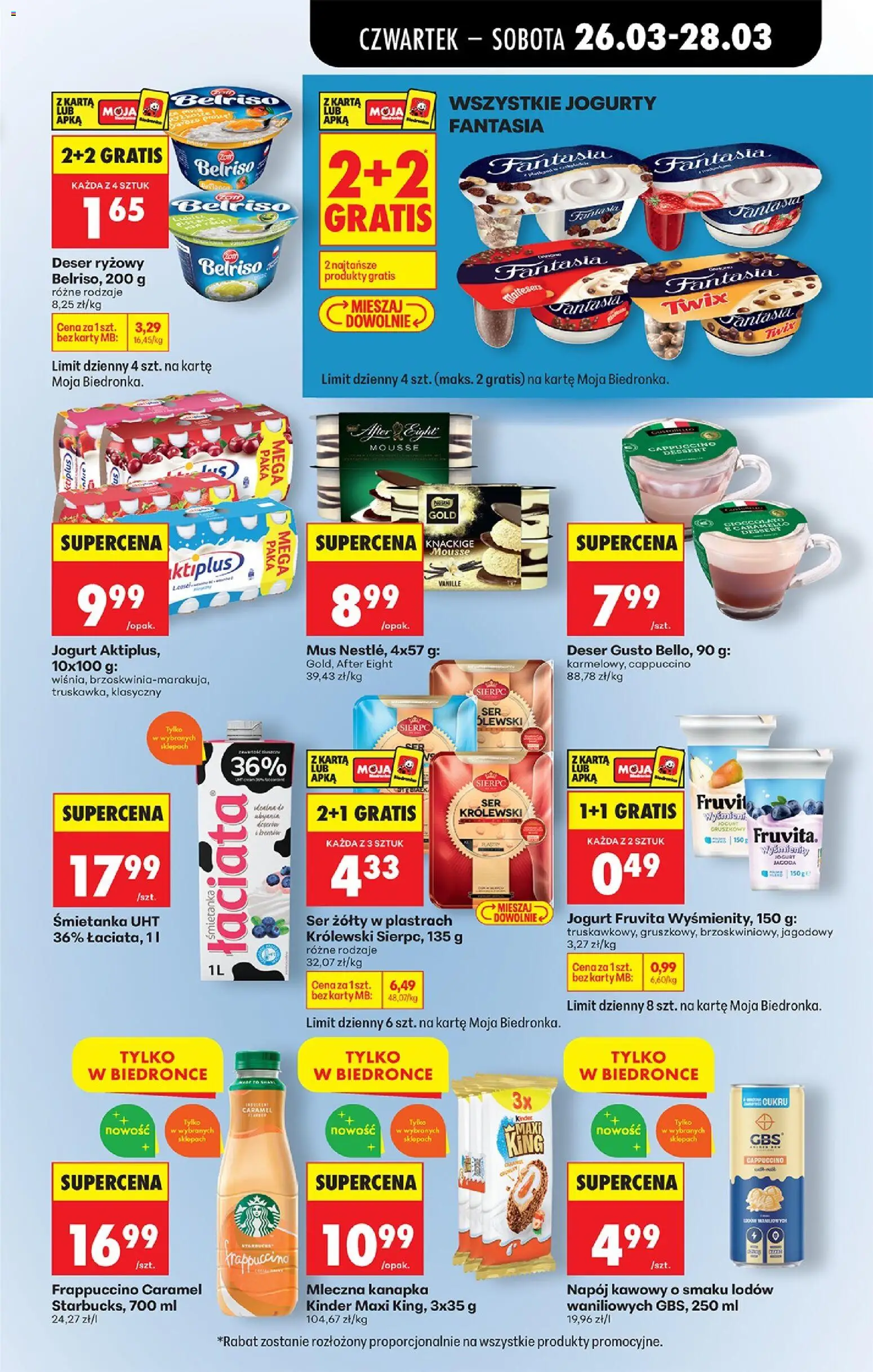 Biedronka gazetka od czwartku od 26.03.2026 | Strona: 55 | Produkty: Ser żółty, Karta, Maltesers, Cappuccino