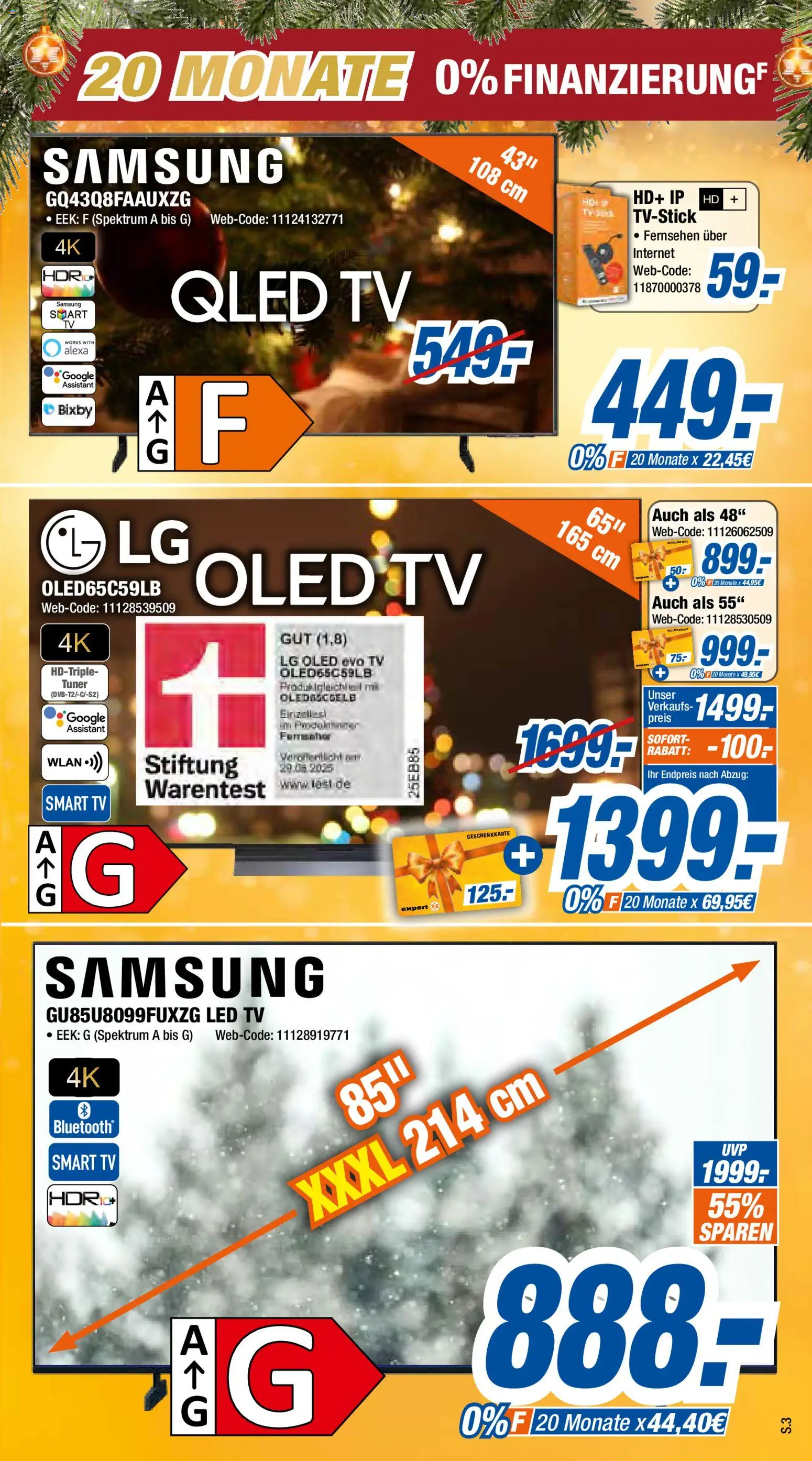 Expert  Aktuelle Beilage – gültig ab 15.12.2025 | Seite: 3 | Produkte: LG, Samsung, Smart TV, TV