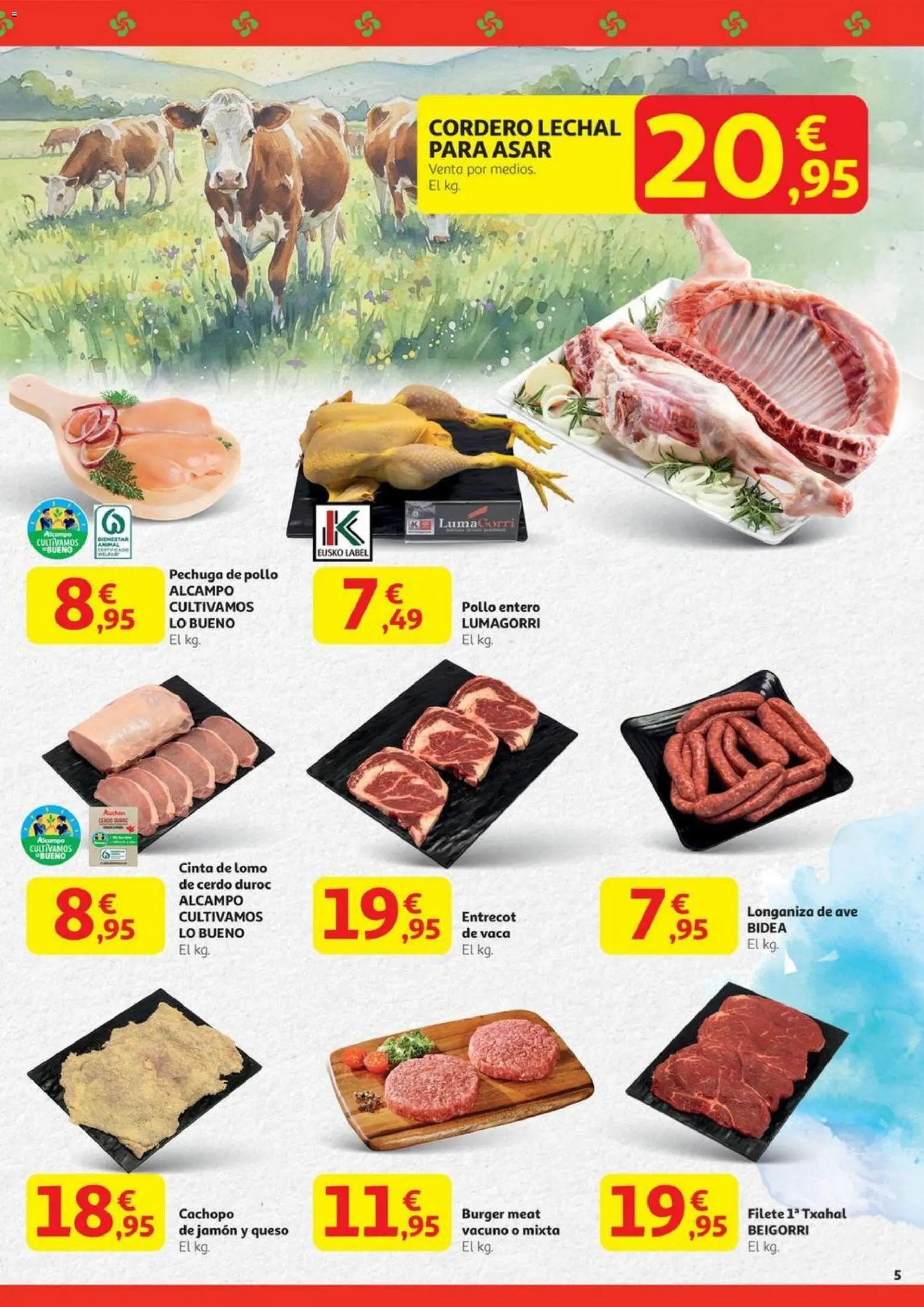 Alcampo - Reapertura Irun Oiartzun  │ válido desde el 11.11.2025 | Página: 5 | Productos: Queso, Cerdo, Φίλτρο καφέ, Filete