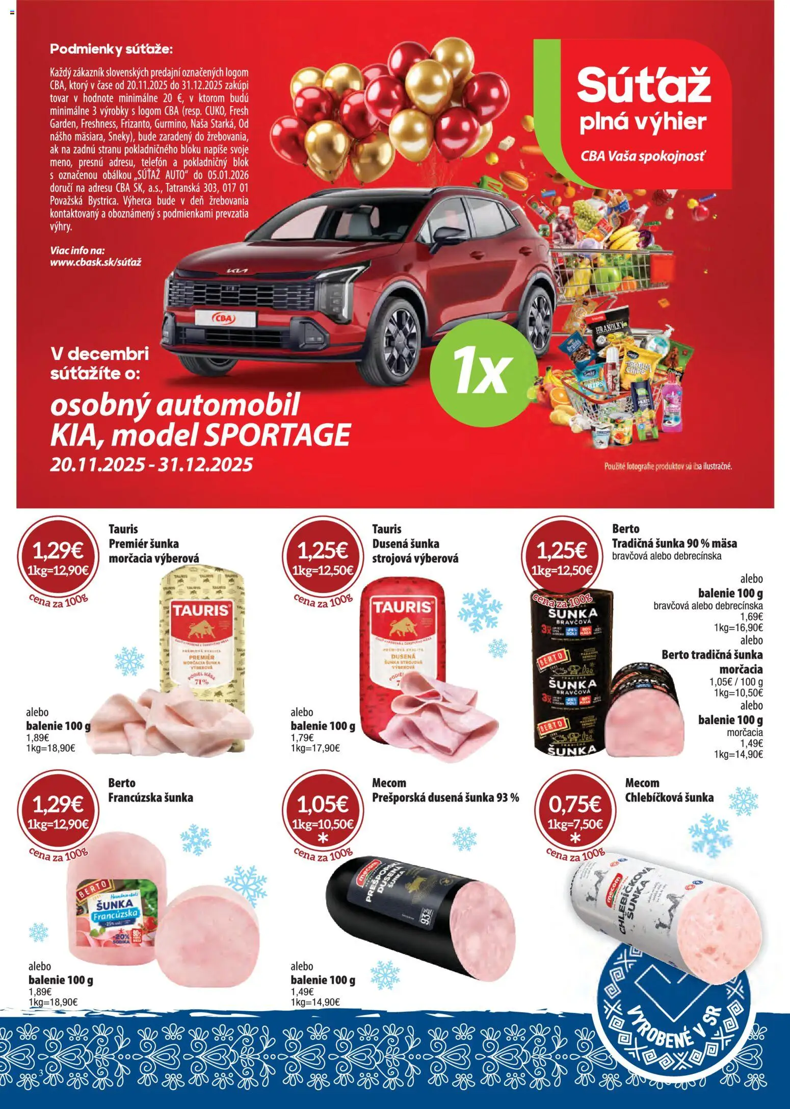 Nové Nitrazdroj akcie – leták je platný od 01.12.2025 | Strana: 3 | Produkty: Telefón, Šunka