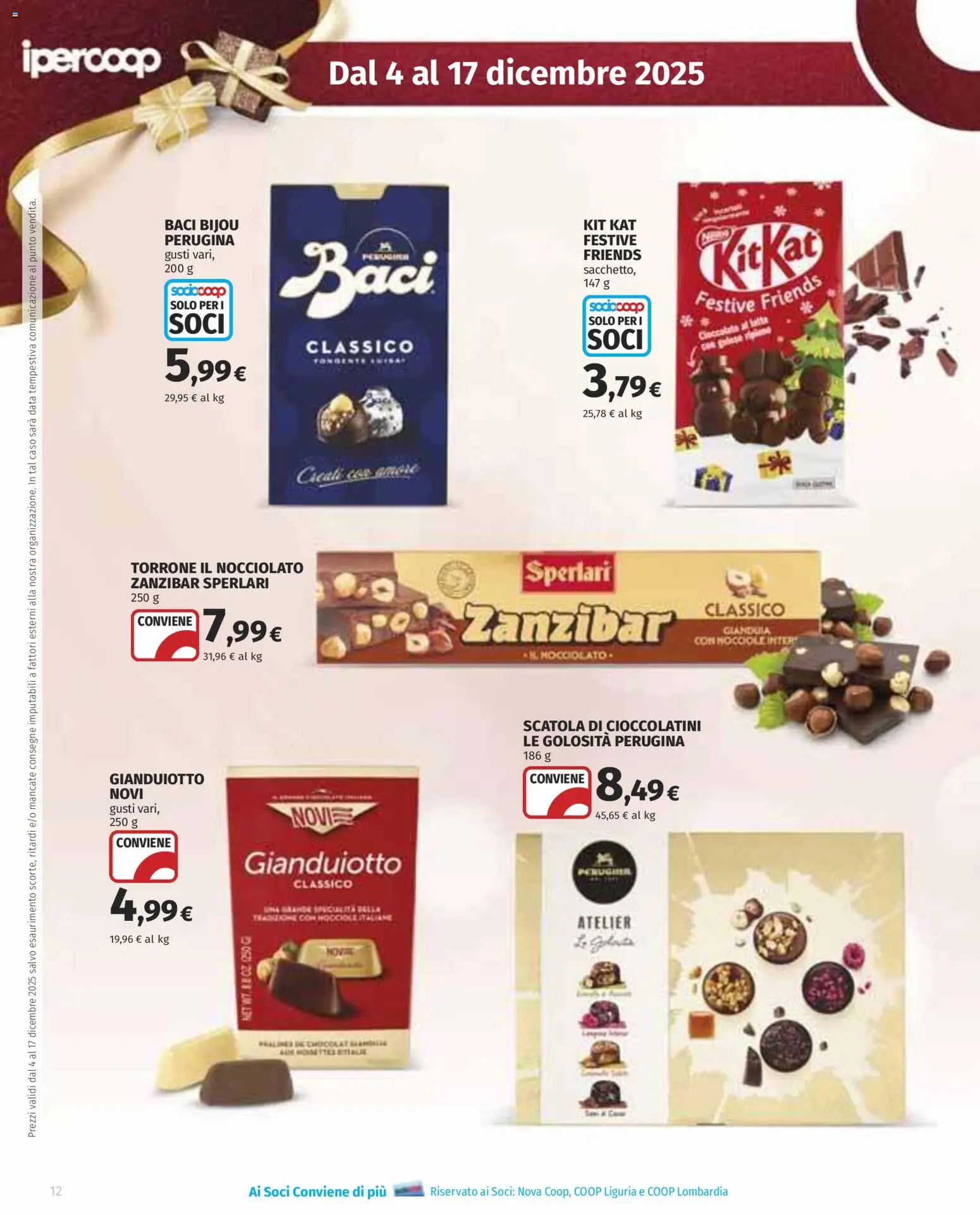 Volantino Ipercoop del 04.12.2025 | Pagina: 12 | Prodotti: Cioccolato, Data, Cioccolatini, Scatola