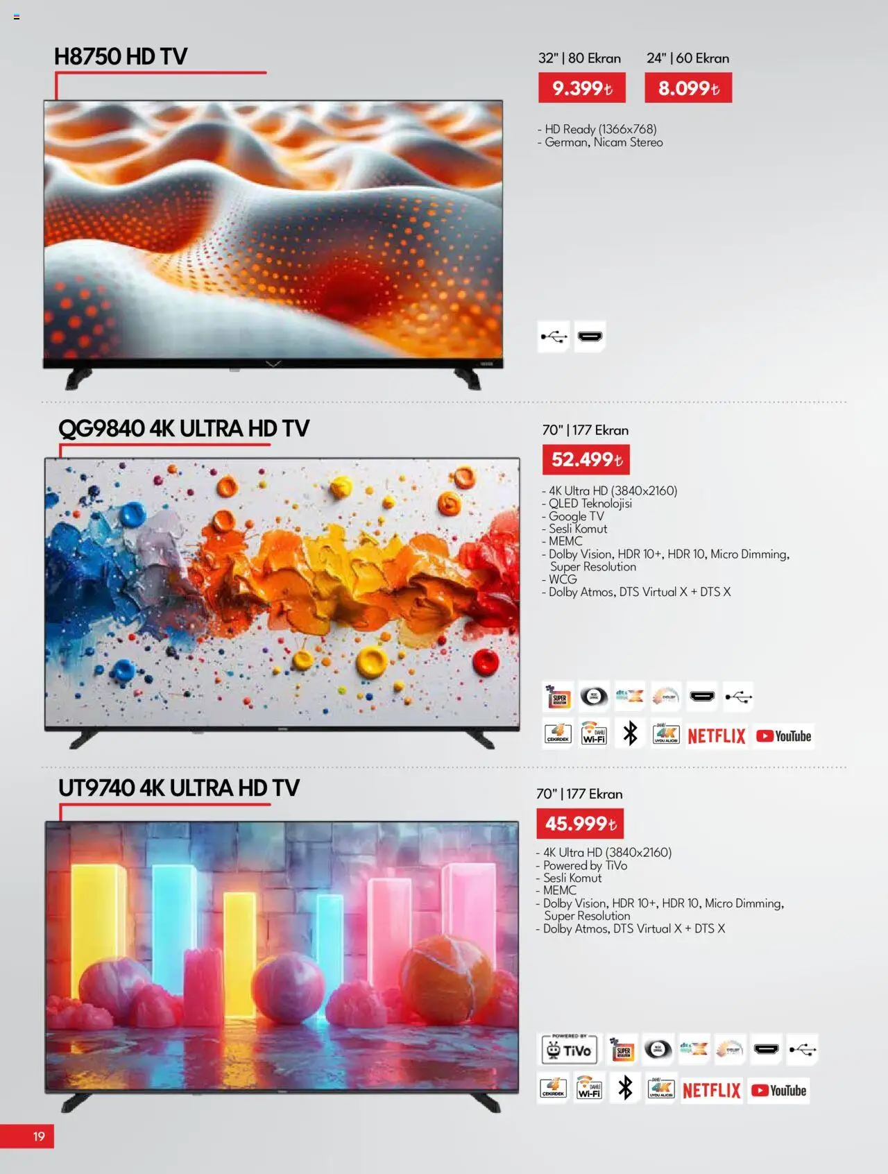 Vestel Tüketici Elektroniği - 03.09.2025 tarihinden itibaren geçerlidir | Sayfa: 19 | Ürünler: TV, Uydu
