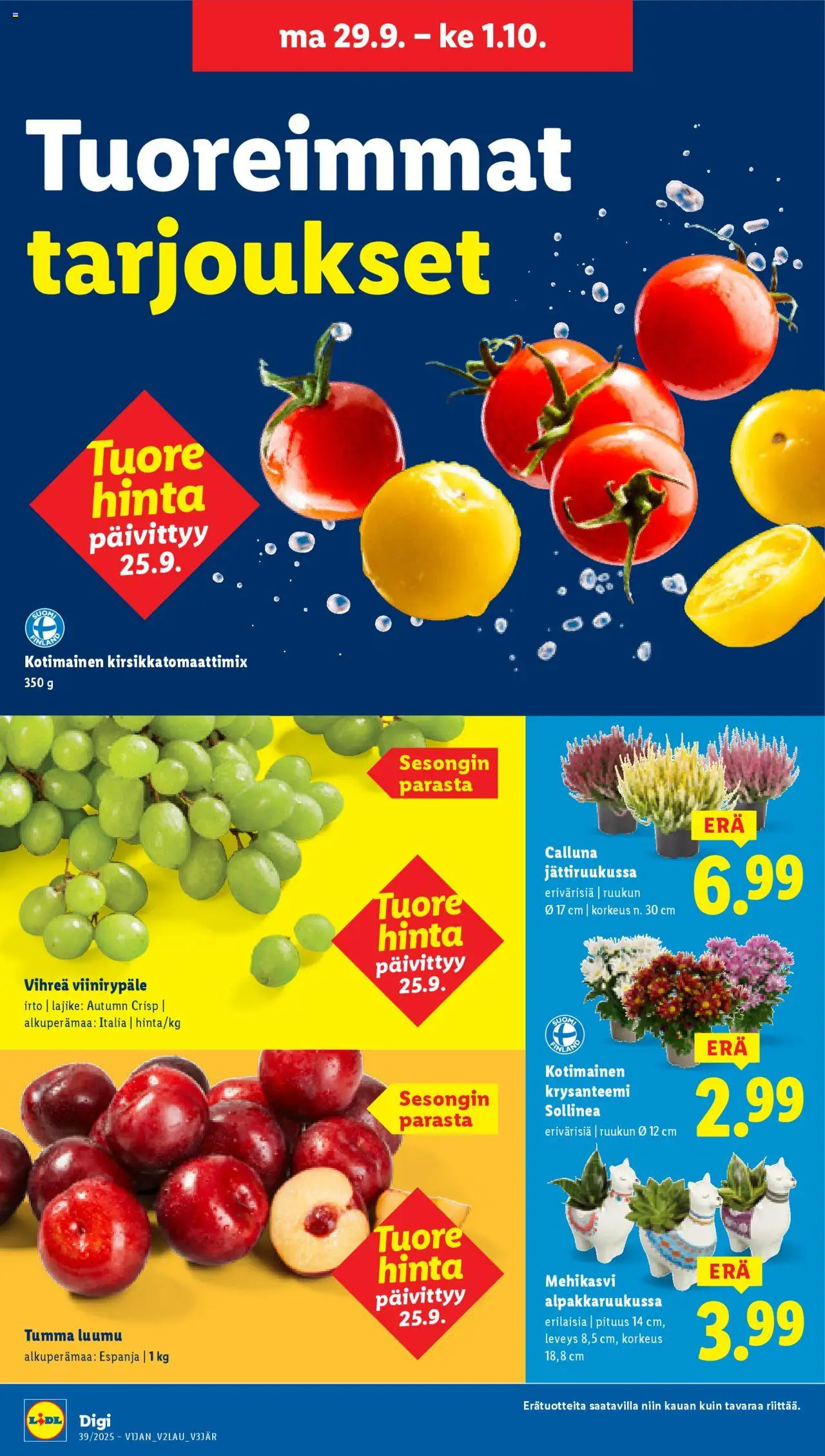 Lidl tarjoukset - Tampere – voimassa 25.09.2025 alkaen | Sivu: 26 | Tuotteet: Luumu