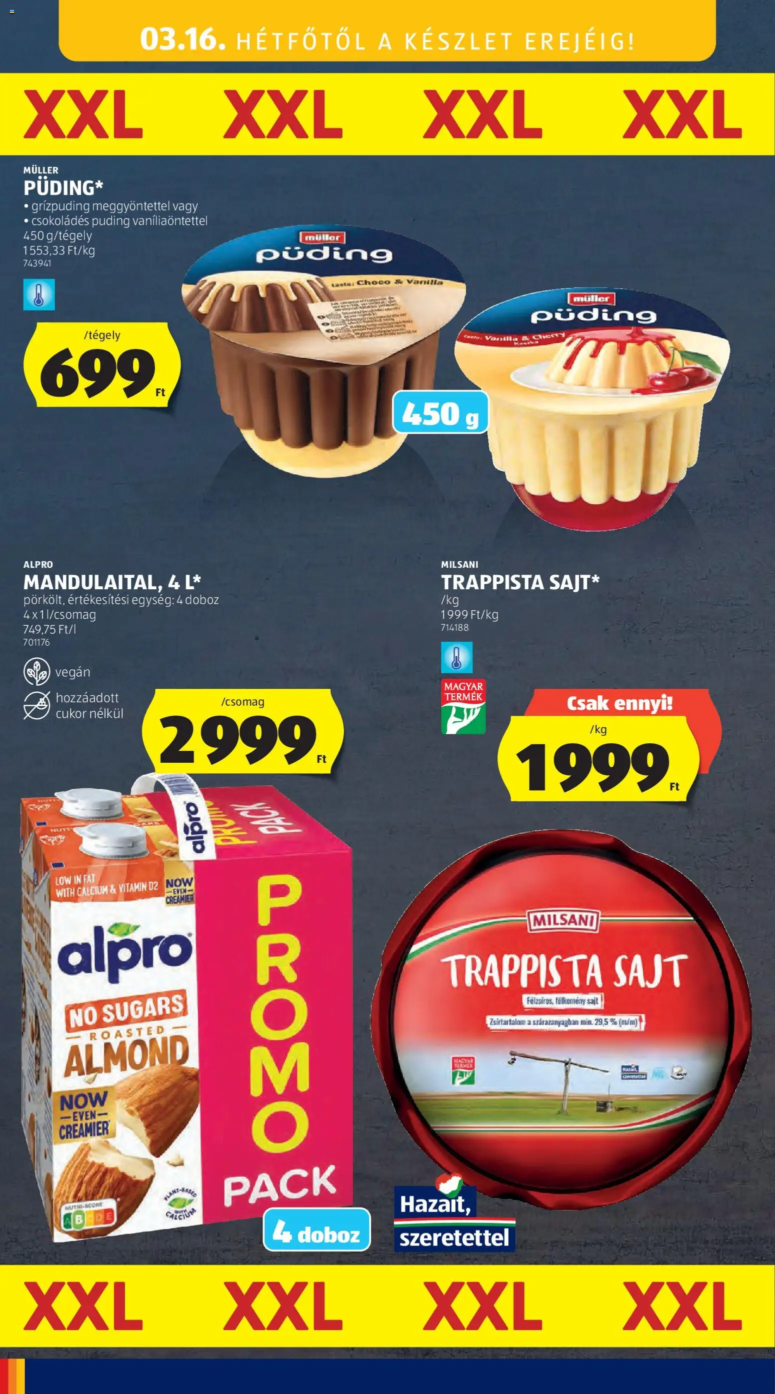 Aldi akciós ujság - amely érvényes a következő dátumtól: 12.03.2026 | Oldal: 72 | Termékek: Puding, Alpro, Vegán, Trappista sajt
