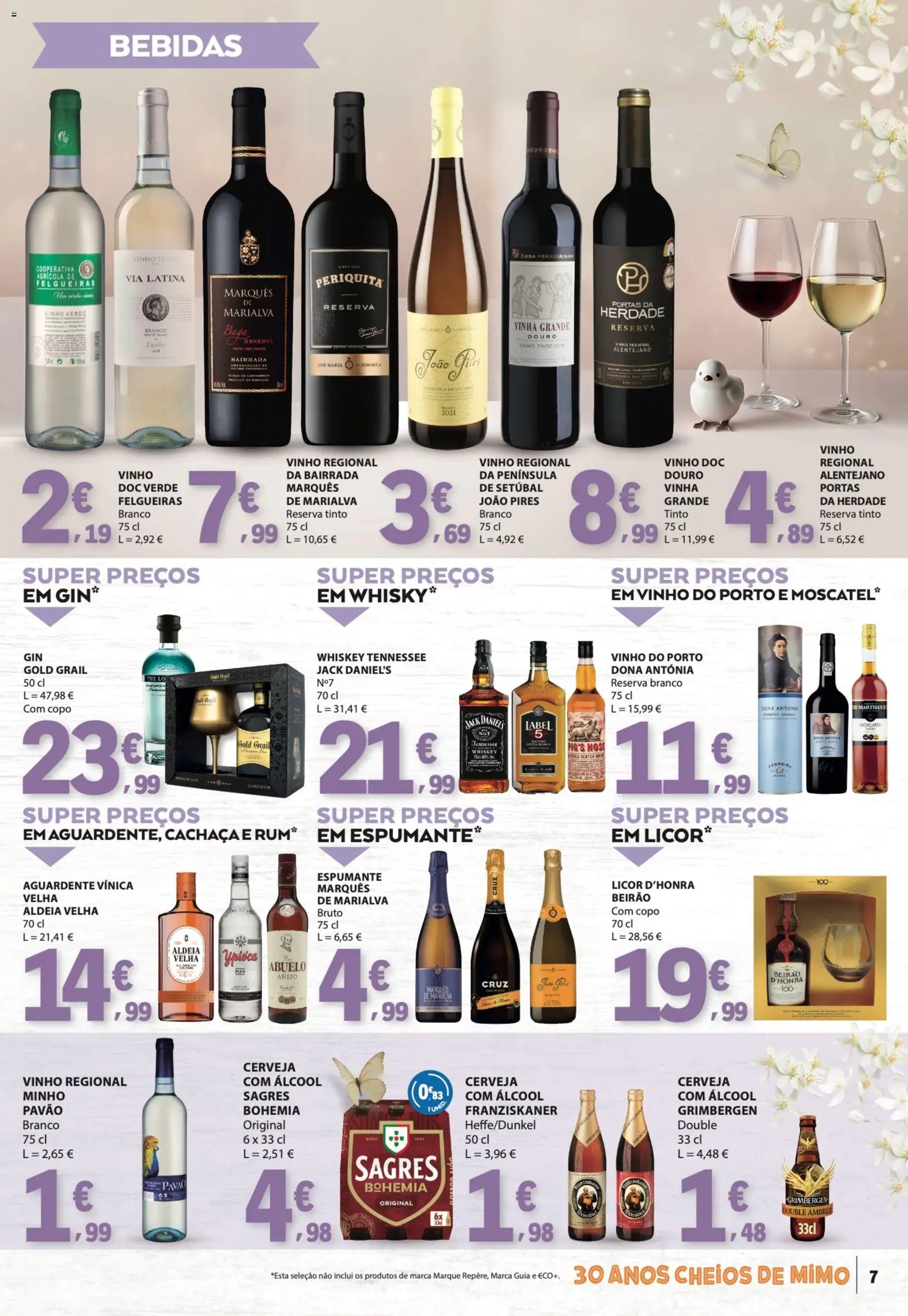 E.Leclerc Especial Páscoa │ válido de 24.03.2026 | Página: 7 | Produtos: Cachaça, Rum, Licor, Vinho tinto