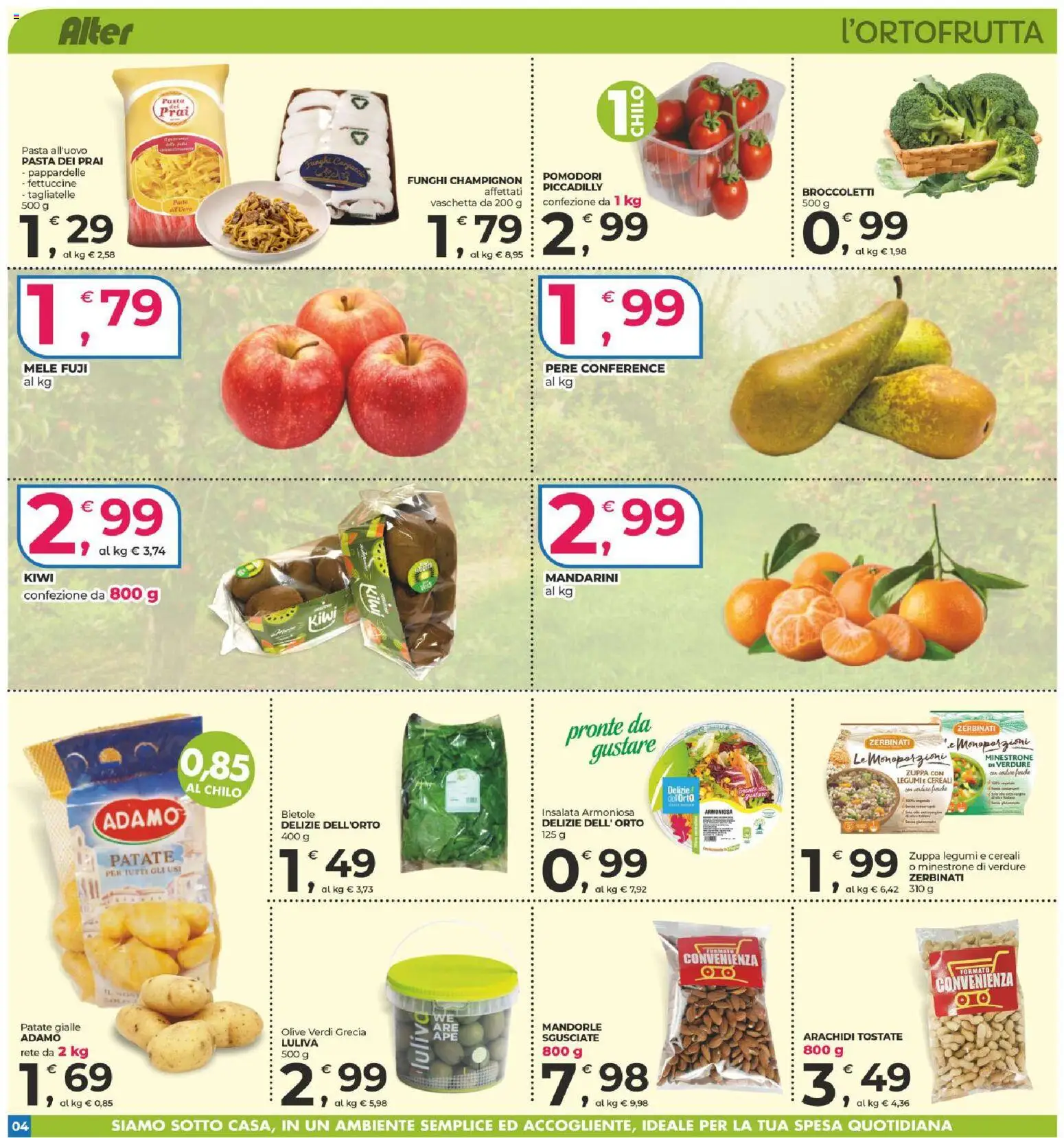Volantino Alter Discount del 13.03.2026 | Pagina: 4 | Prodotti: Mele, Cereali, Kiwi, Olive
