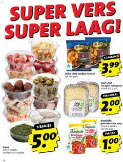  | Pagina: 10 | Producten: Lasagne, Zak, Kész piskótalap, Groenten
