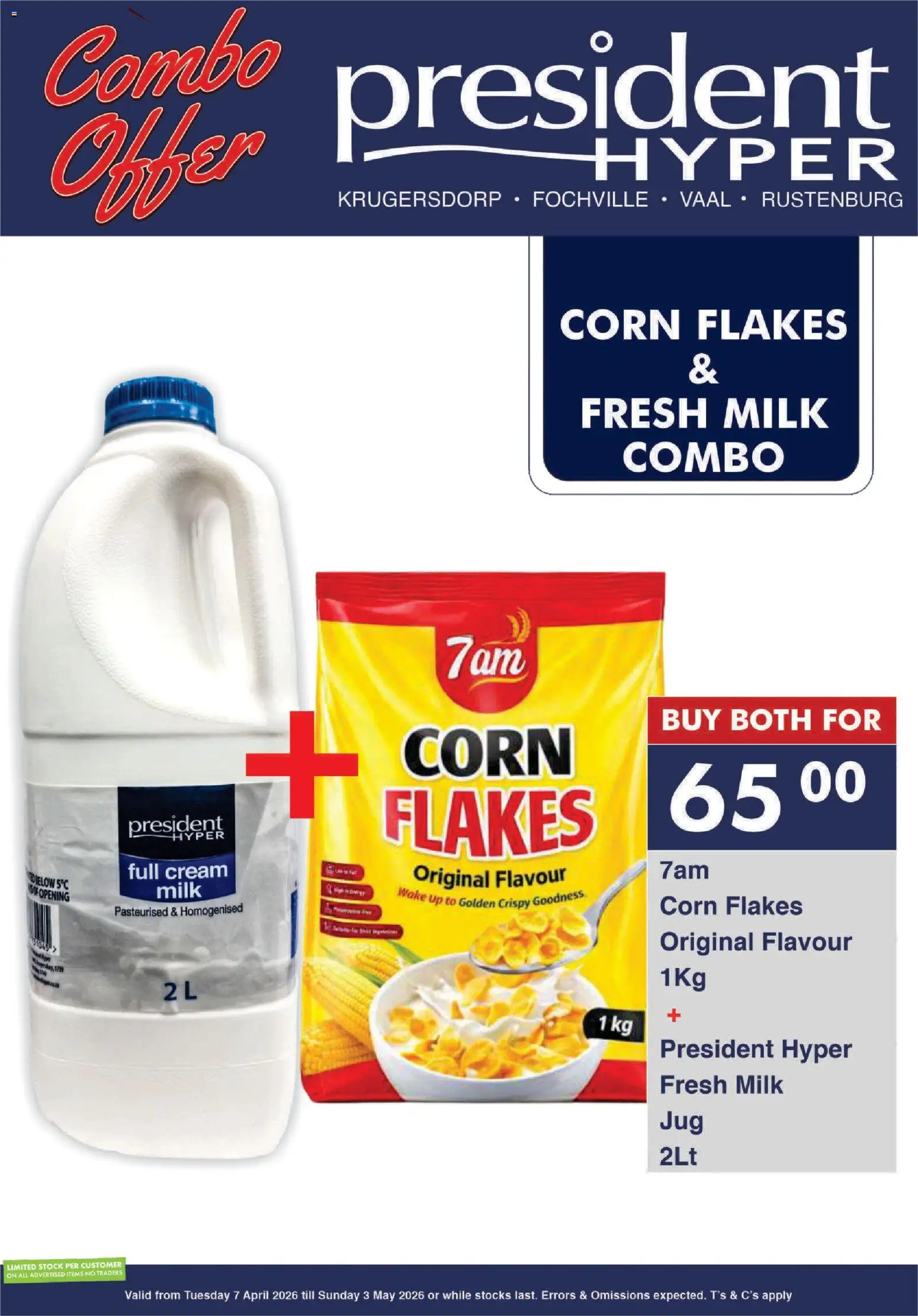 New President Hyper catalogue – valid from 07.04.2026 | Page: 3 | Products: Corn, Cream, Flakes, Stock