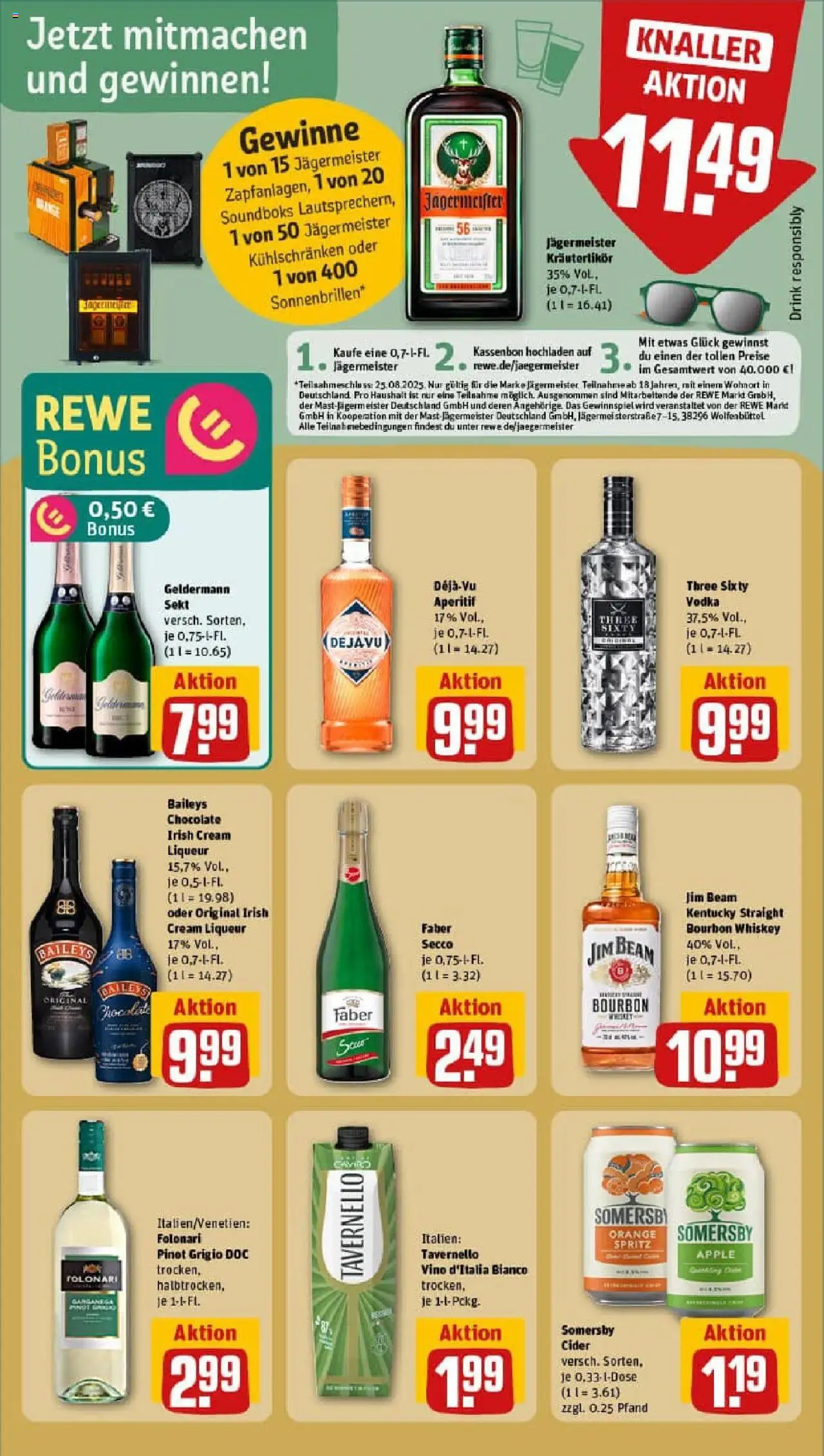 Rewe prospekt Soest	 - gültig ab dem 11.08.2025 | Seite: 17 | Produkte: Apple, Jägermeister, Vodka, Whiskey