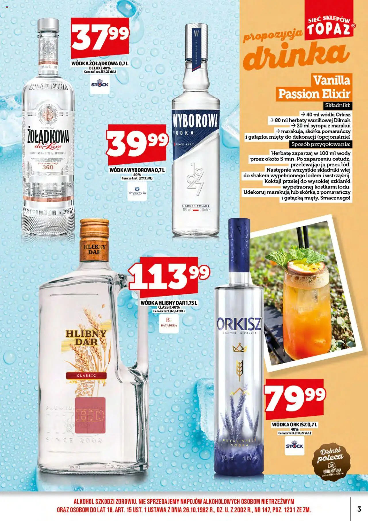 Topaz Gazetka alkoholowa od 15.09.2025 | Strona: 5 | Produkty: Vodka, Szklanki, Alkohol, Wódka
