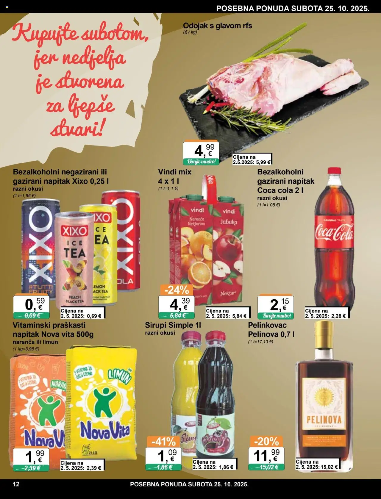 KTC katalog | vrijedi od 22.10.2025 | Stranica: 12 | Proizvodi: Pelinkovac, Coca cola, Nektarina, Jabuka