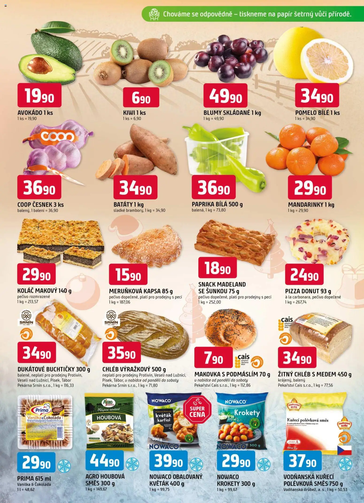 Trefa leták od 26.11.2025 | Strana: 3 | Produkty: Donut, Pomelo, Květák, Mandarinky