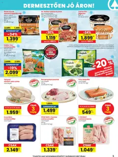 Spar Akciós újság - amely érvényes a következő dátumtól: 24.10.2025 | Oldal: 5 | Termékek: Lazacfilé, Csirkecombfile, Pizza, Jégkrém