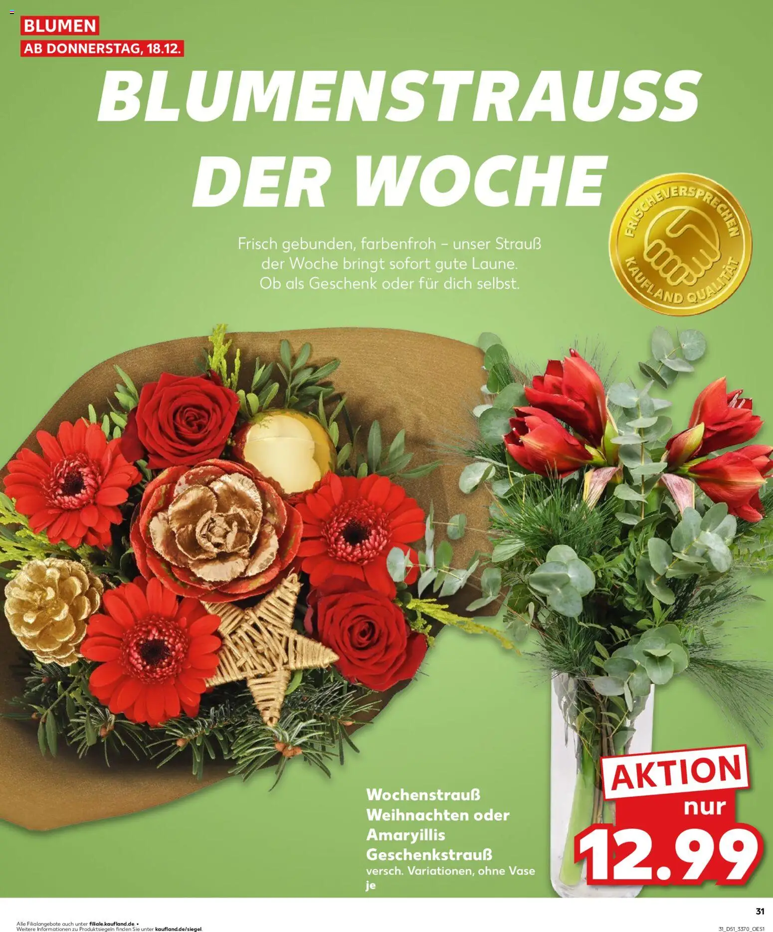 Kaufland prospekt Potsdam	 – gültig ab 21.12.2025 | Seite: 31 | Produkte: Blumen, Vase