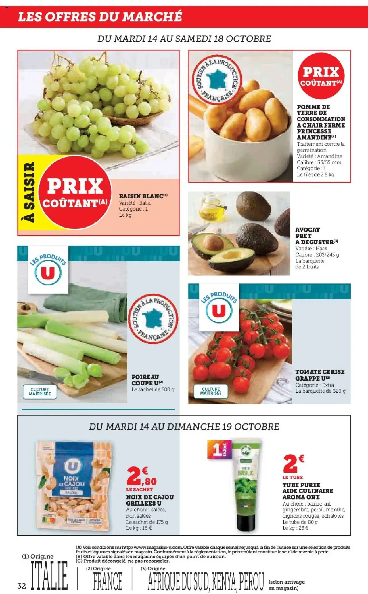{H1} | Page: 32 | Produits: Noix de cajou, Pomme, Raisin, Tomate cerise