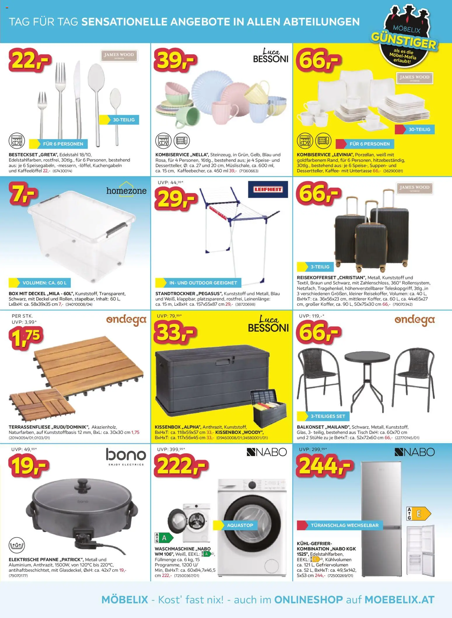 Möbelix Angebote gültig ab 27.04.2026 | Seite: 7 | Produkte: Waschmaschine, Tisch, Box, Kaffee