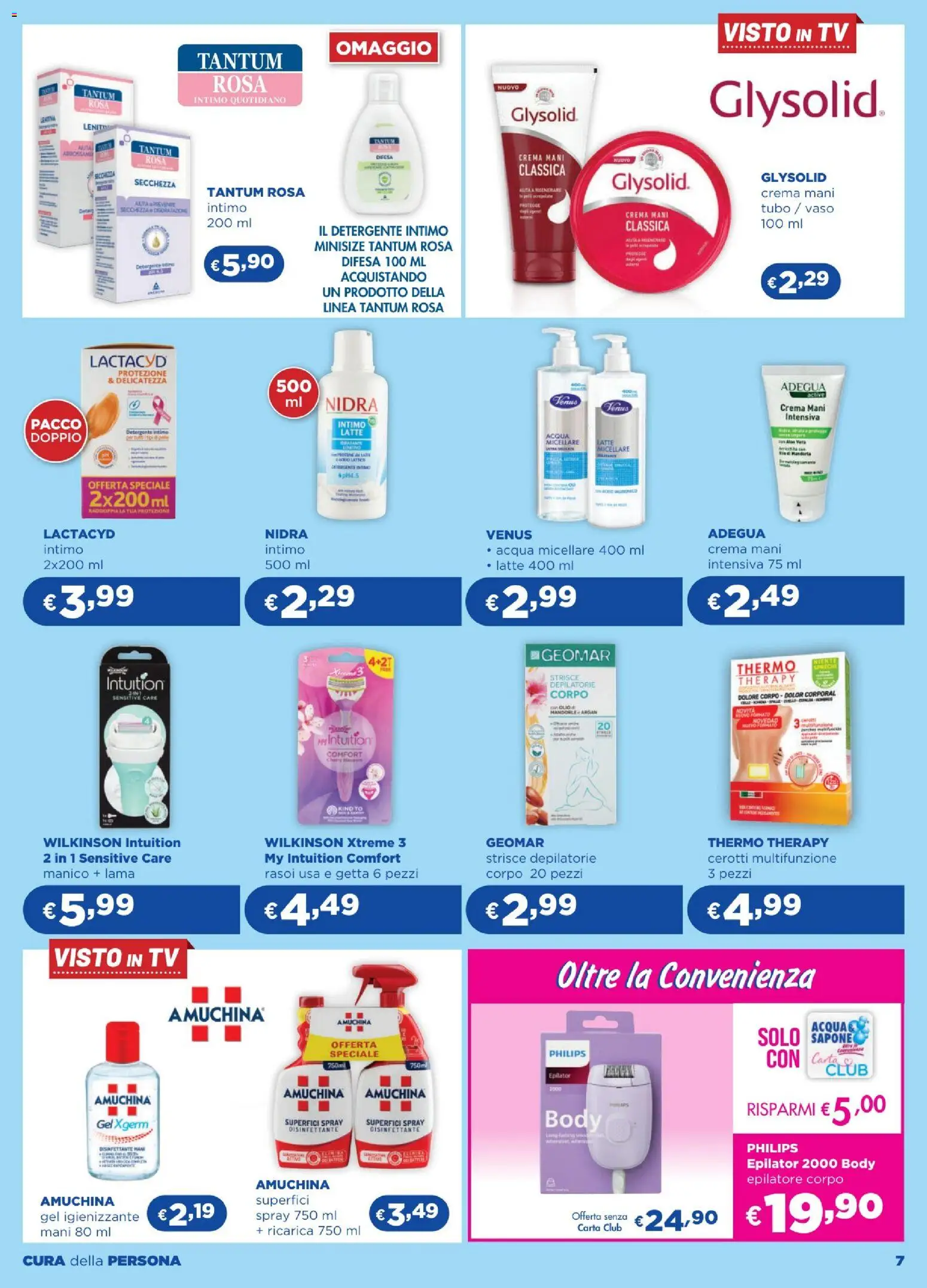 Volantino Acqua e Sapone del 27.11.2025 | Pagina: 7 | Prodotti: Crema, Intimo, Tubo, TV