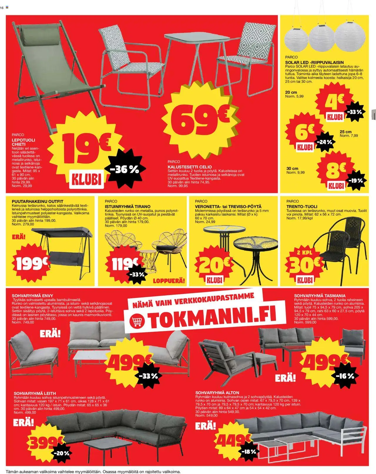  | Sivu: 16 | Tuotteet: Sohva, Pöytä, Tuoli, Sohvaryhmä