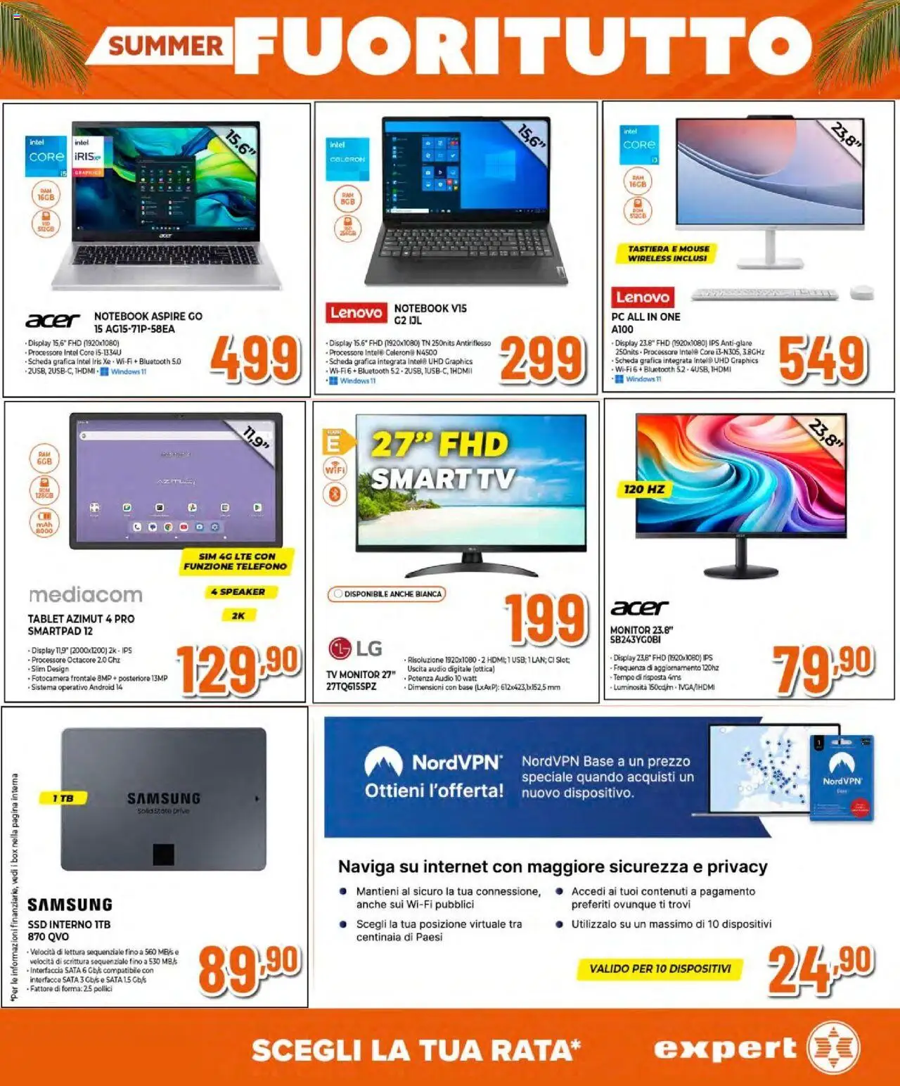 Volantino Expert del 30.07.2025 | Pagina: 22 | Prodotti: Monitor, smart TV, Telefono, Fotocamera