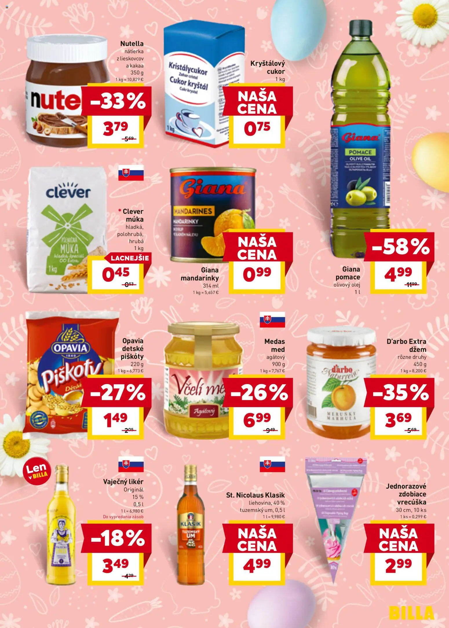 Nové Billa akcie – leták je platný od 30.03.2026 | Strana: 17 | Produkty: Olej, Olivový olej, Cukor, Mandarinky