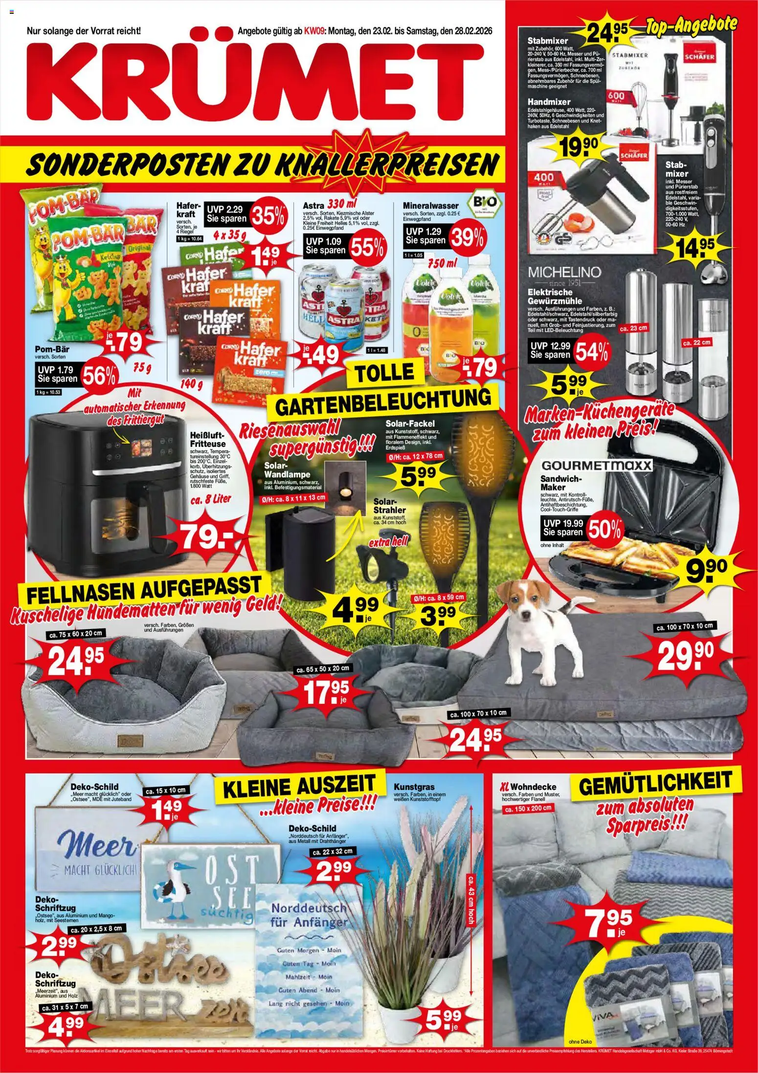 KRÜMET Prospekt – gültig ab 23.02.2026 | Seite: 1 | Produkte: Handmixer, Mango, Fritteuse, Ketchup