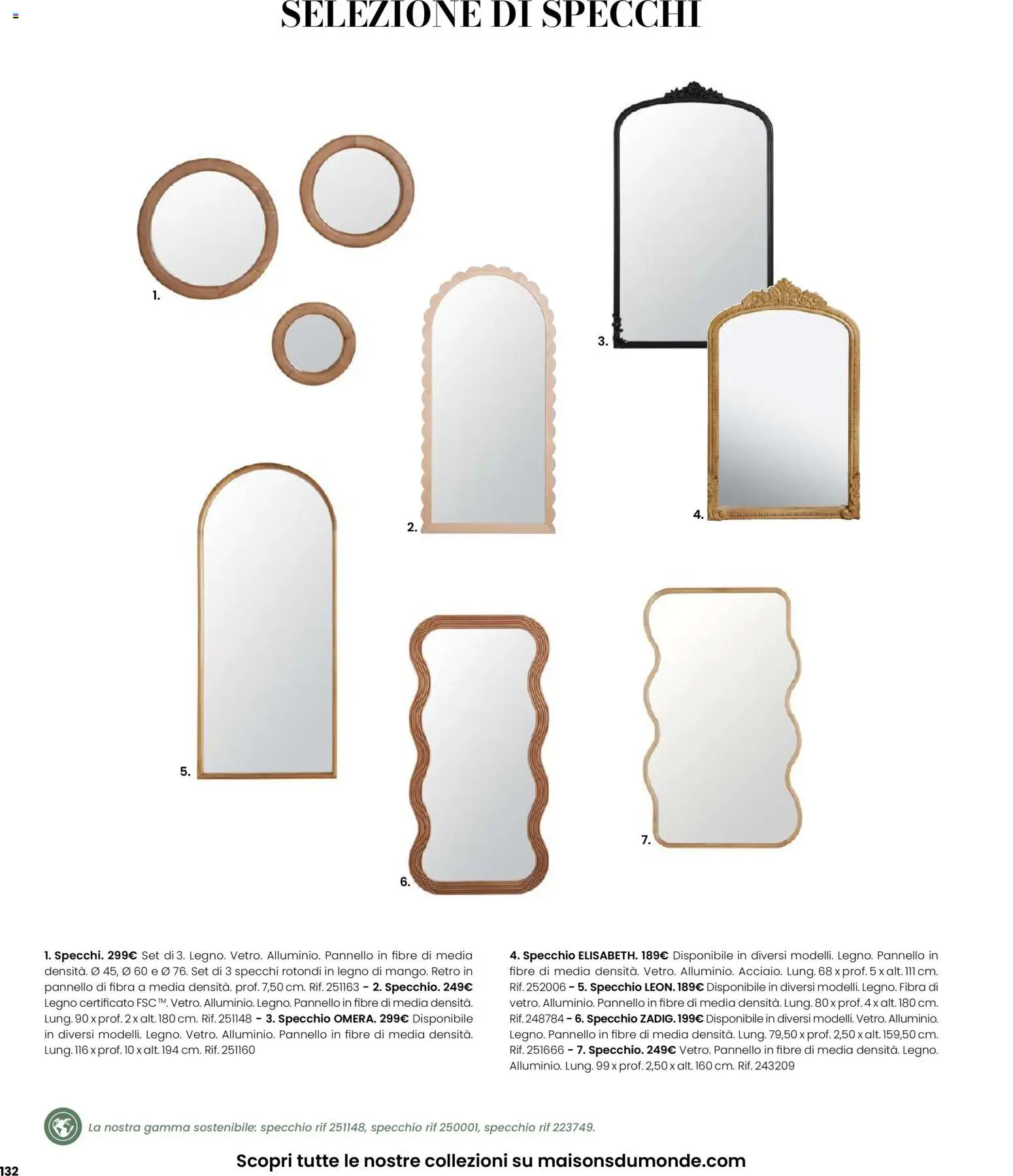 Volantino Maisons du Monde del 12.02.2026 | Pagina: 132 | Prodotti: Specchio