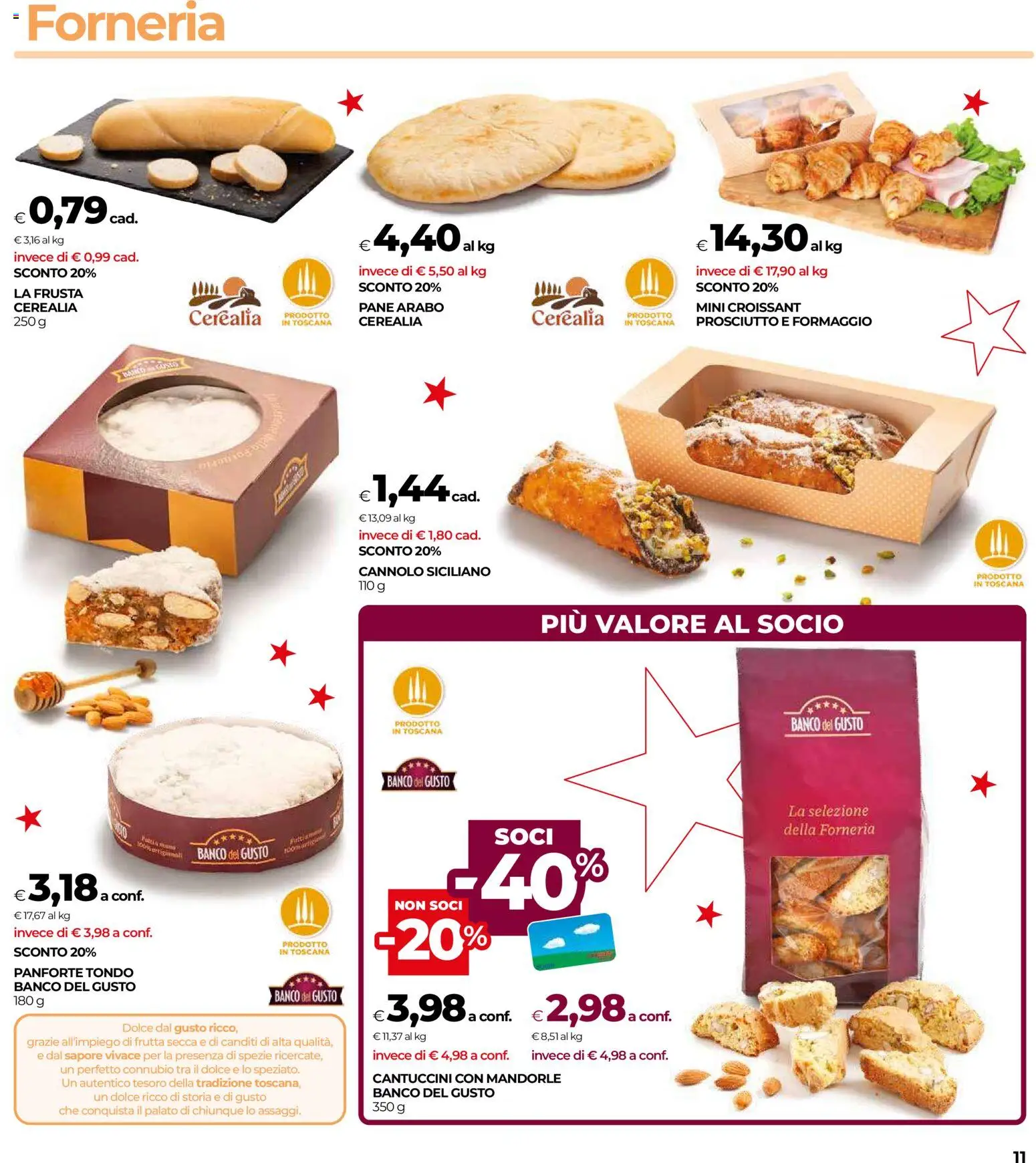 Volantino COOP del 16.12.2025 | Pagina: 11 | Prodotti: Pane, Frutta, Mandorle, Croissant