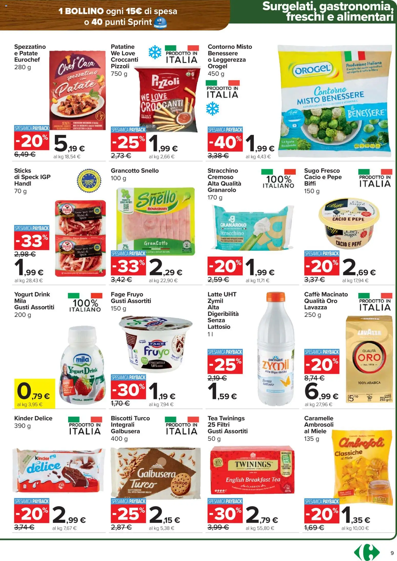 Volantino Carrefour del 26.02.2026 | Pagina: 9 | Prodotti: Speck, Caramelle, Biscotti, Sugo