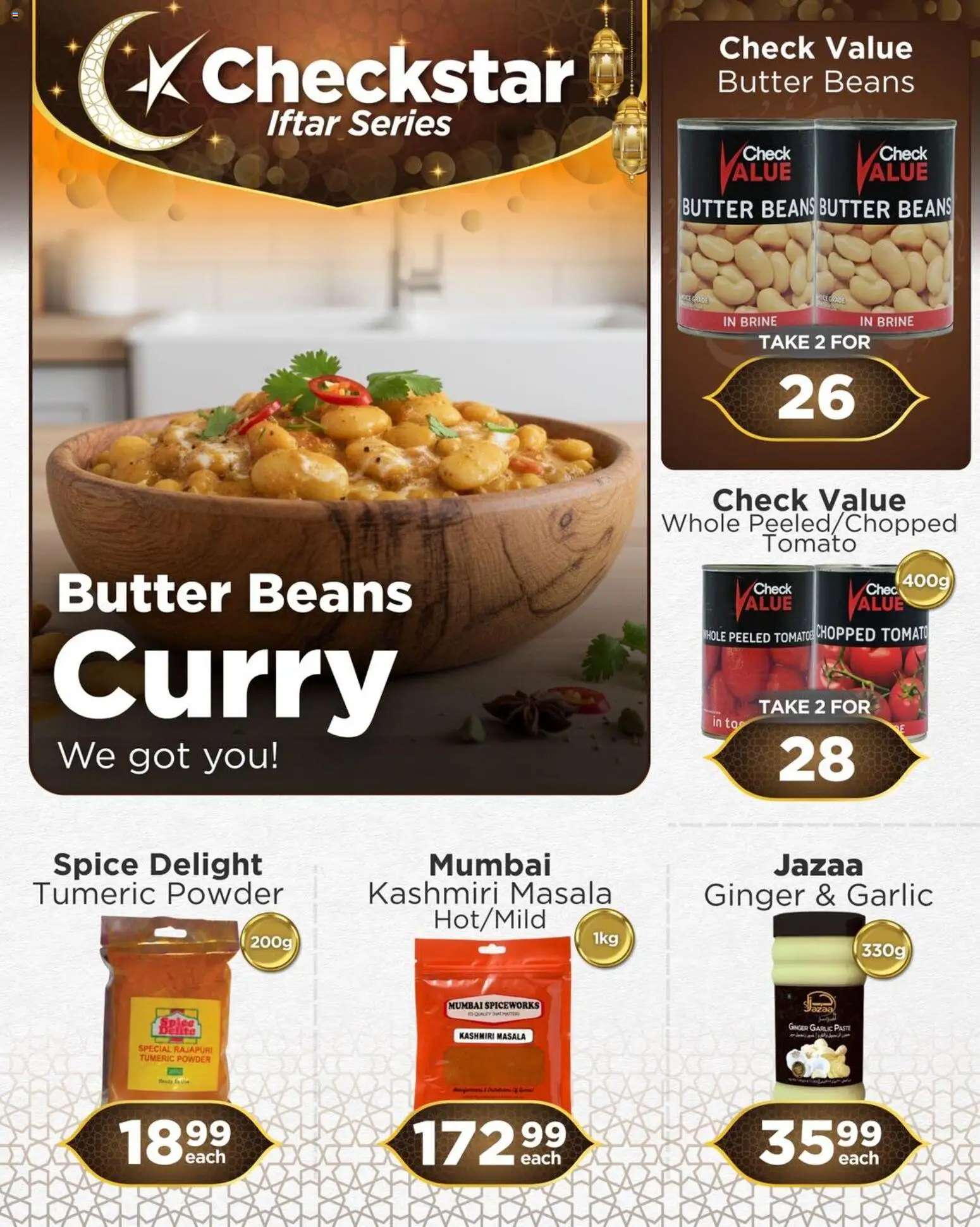 New Check Star catalogue – valid from 26.02.2026 | Page: 1 | Products: Beans, Butter, Powder, Garlic