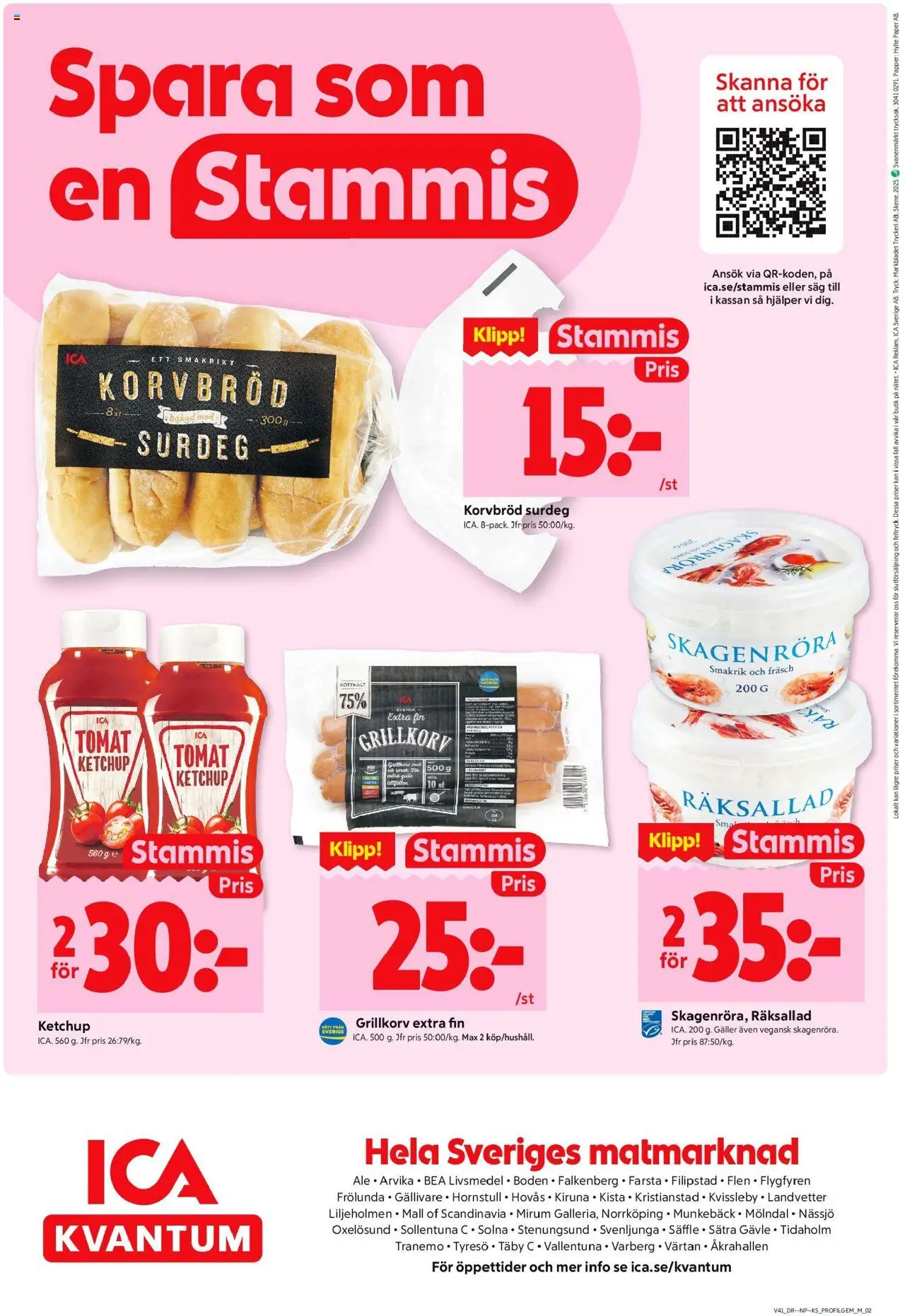 ICA Kvantum reklamblad aktuell från 06.10.2025 | Sida: 8 | Produkter: Såg, Galler, Korvbröd, Ketchup
