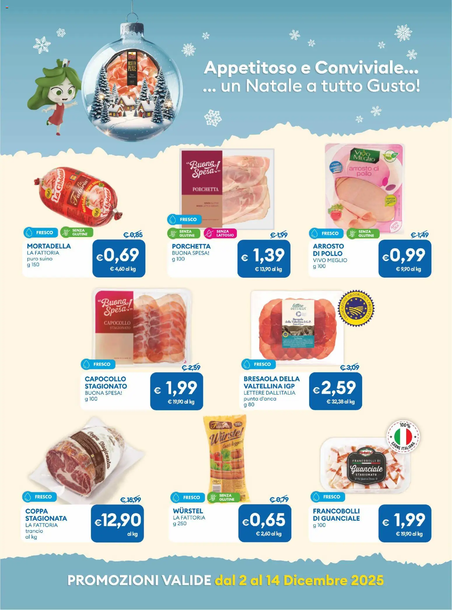 Volantino MD Discount del 02.12.2025 | Pagina: 12 | Prodotti: Arrosto, Bresaola, Wurstel, Guanciale