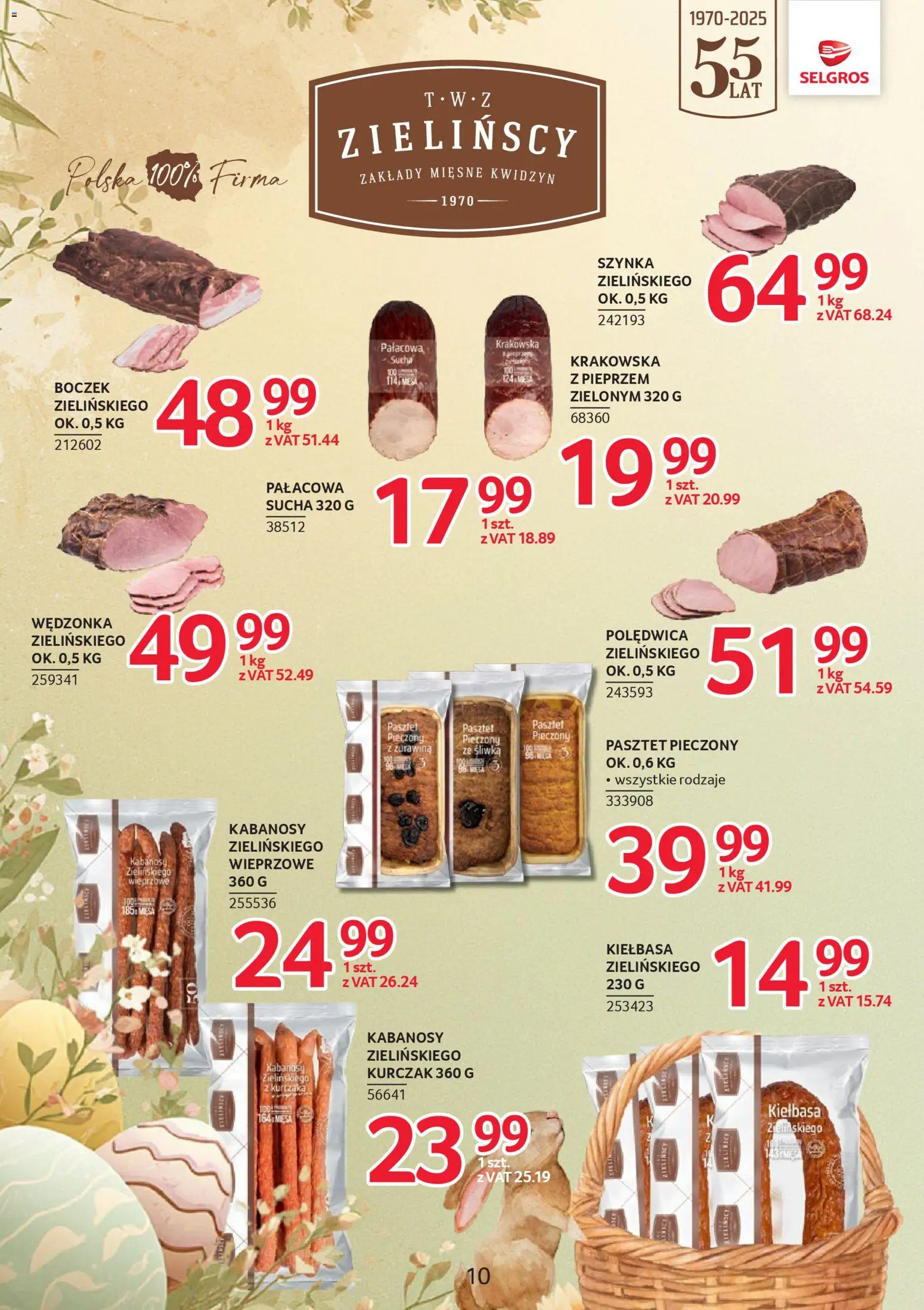 Selgros cash&carry gazetka - Markowe produkty od 19.03.2026 | Strona: 10 | Produkty: Kurczak, Kabanosy, Szynka, Żurawina
