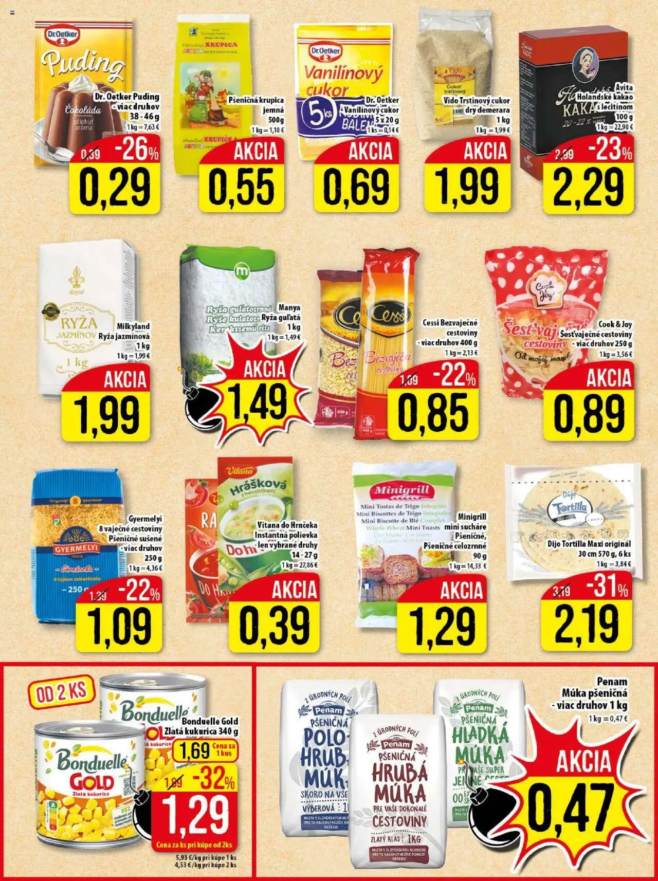 Klas leták │ platný od 25.08.2025 | Strana: 14 | Produkty: Ryža, Cestoviny, Trstinový cukor, Kakao