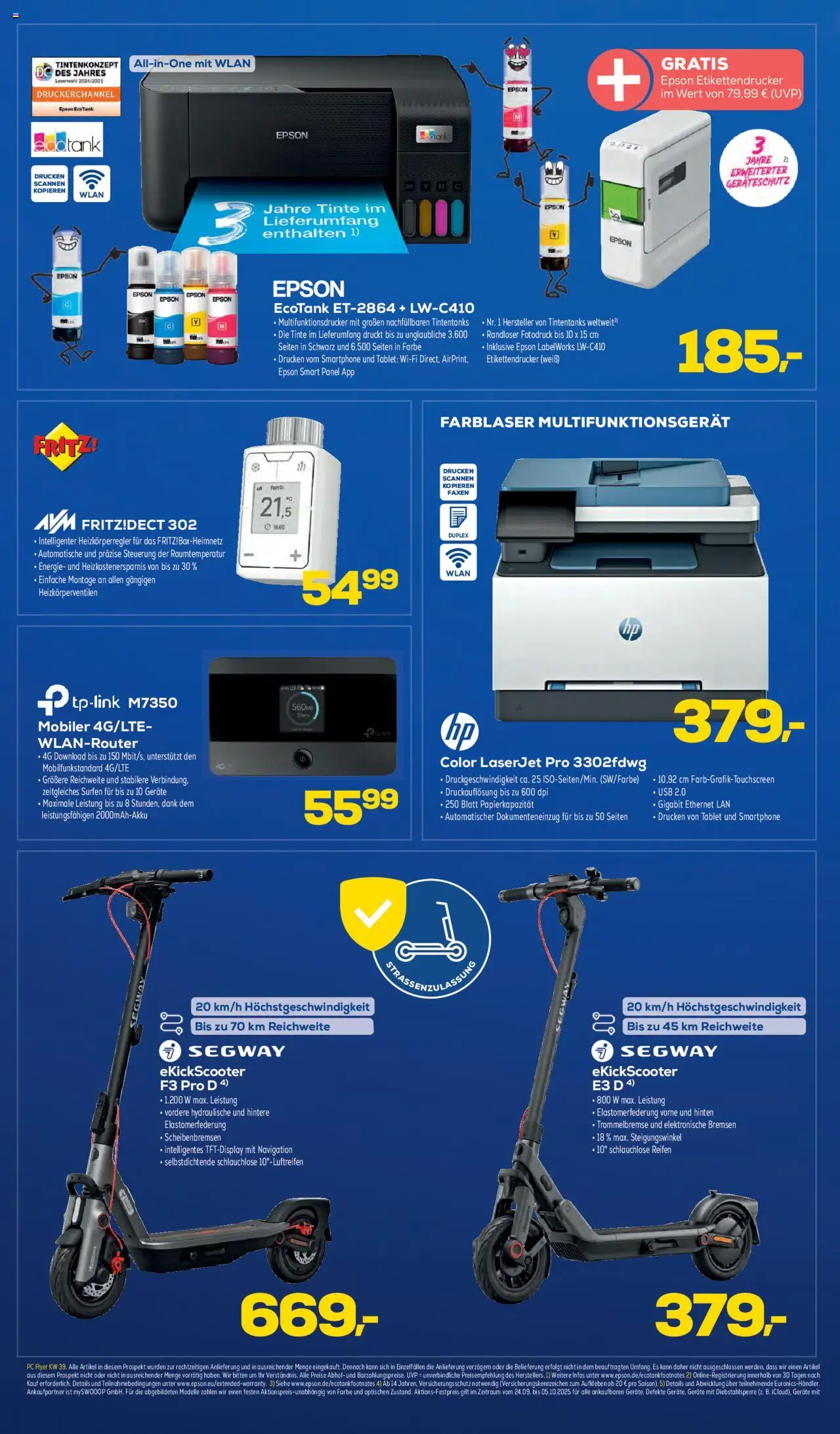 Euronics  Aktueller Prospekt – gültig ab 24.09.2025 | Seite: 6 | Produkte: Epson, Smartphone, Tablet, PC